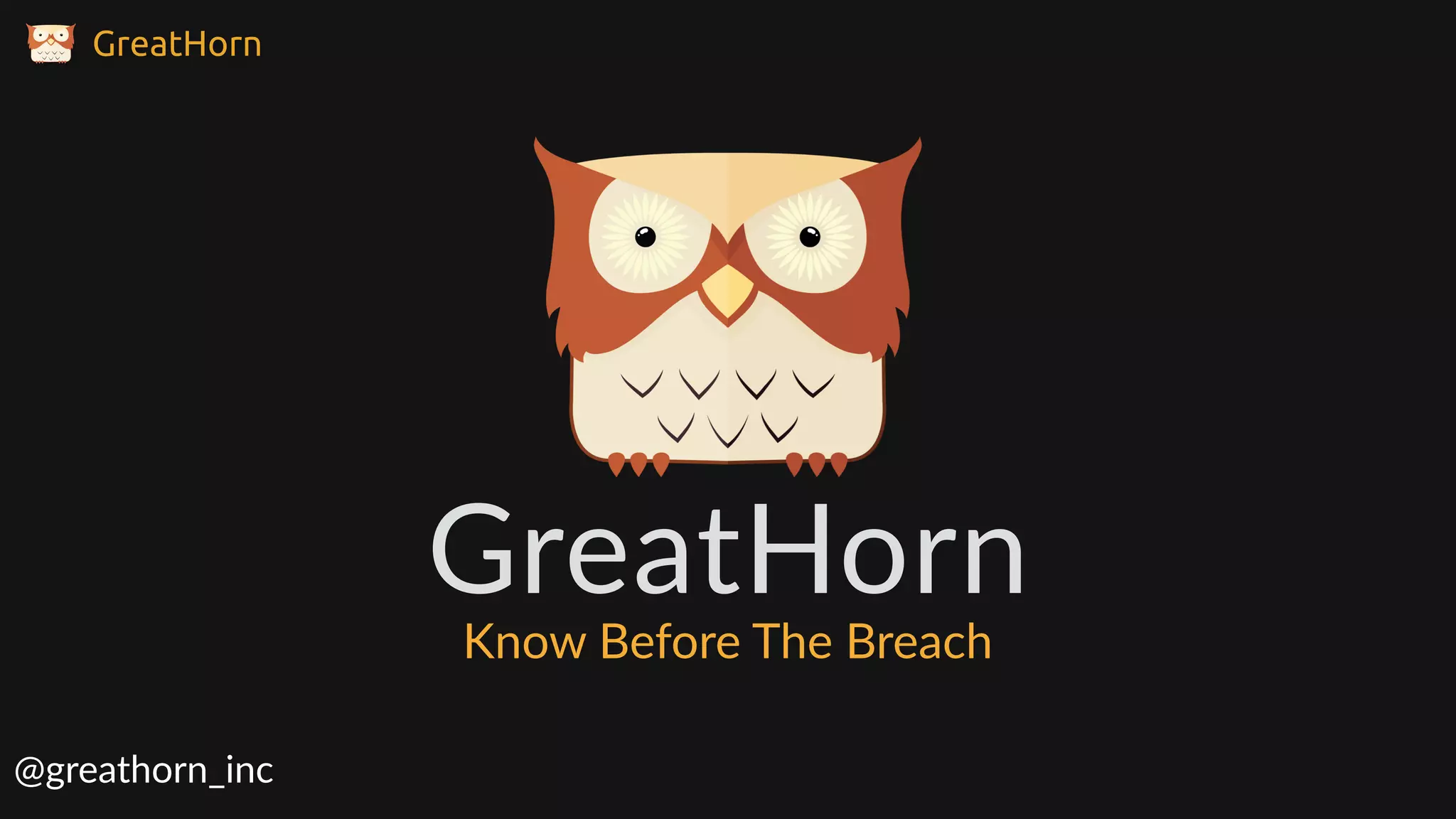 Cover slide of the GreatHorn Pitch Deck Teardown pitch deck