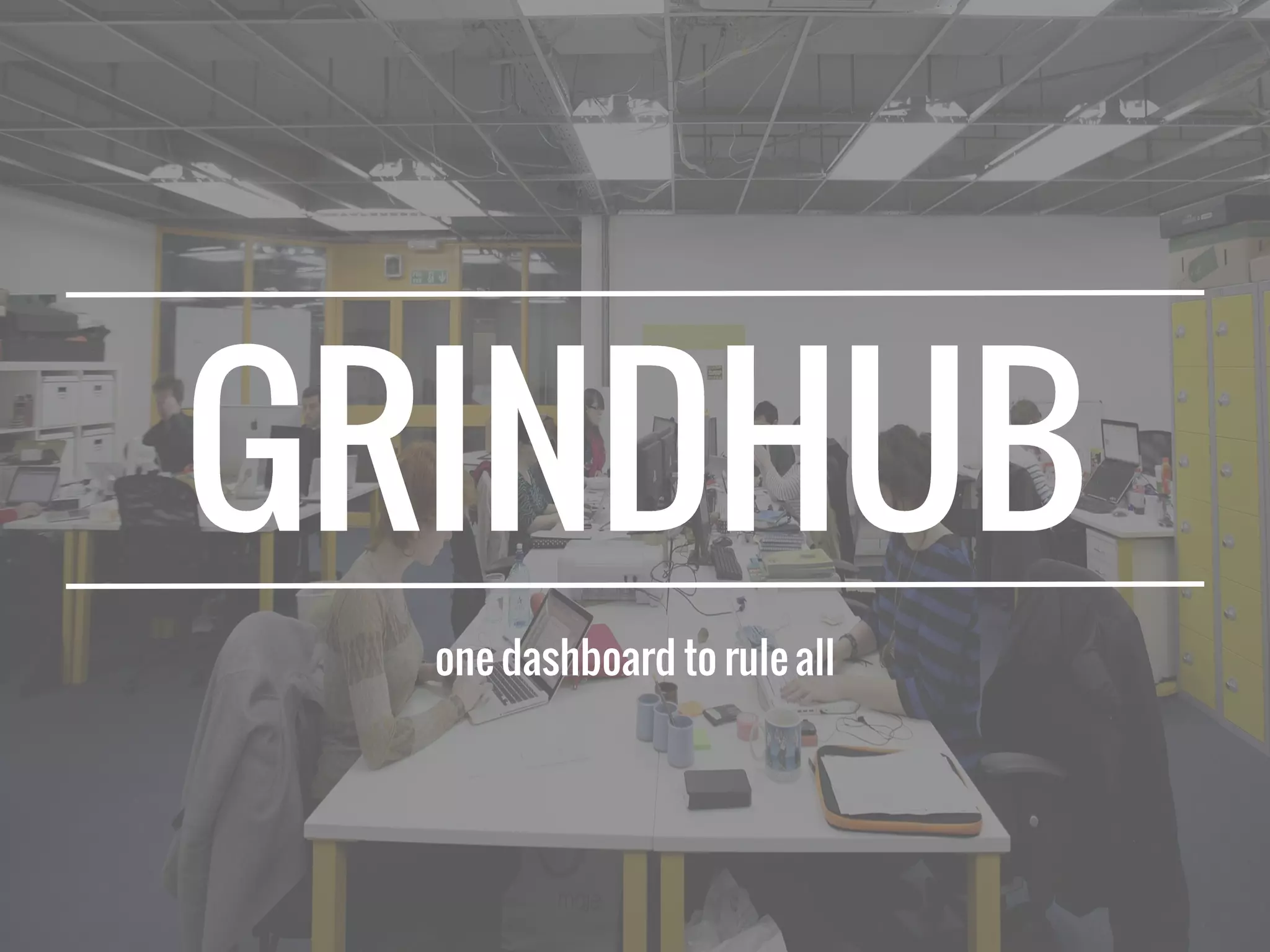 Cover slide of the GrindHub Revitalized pitch deck — Seed 2015