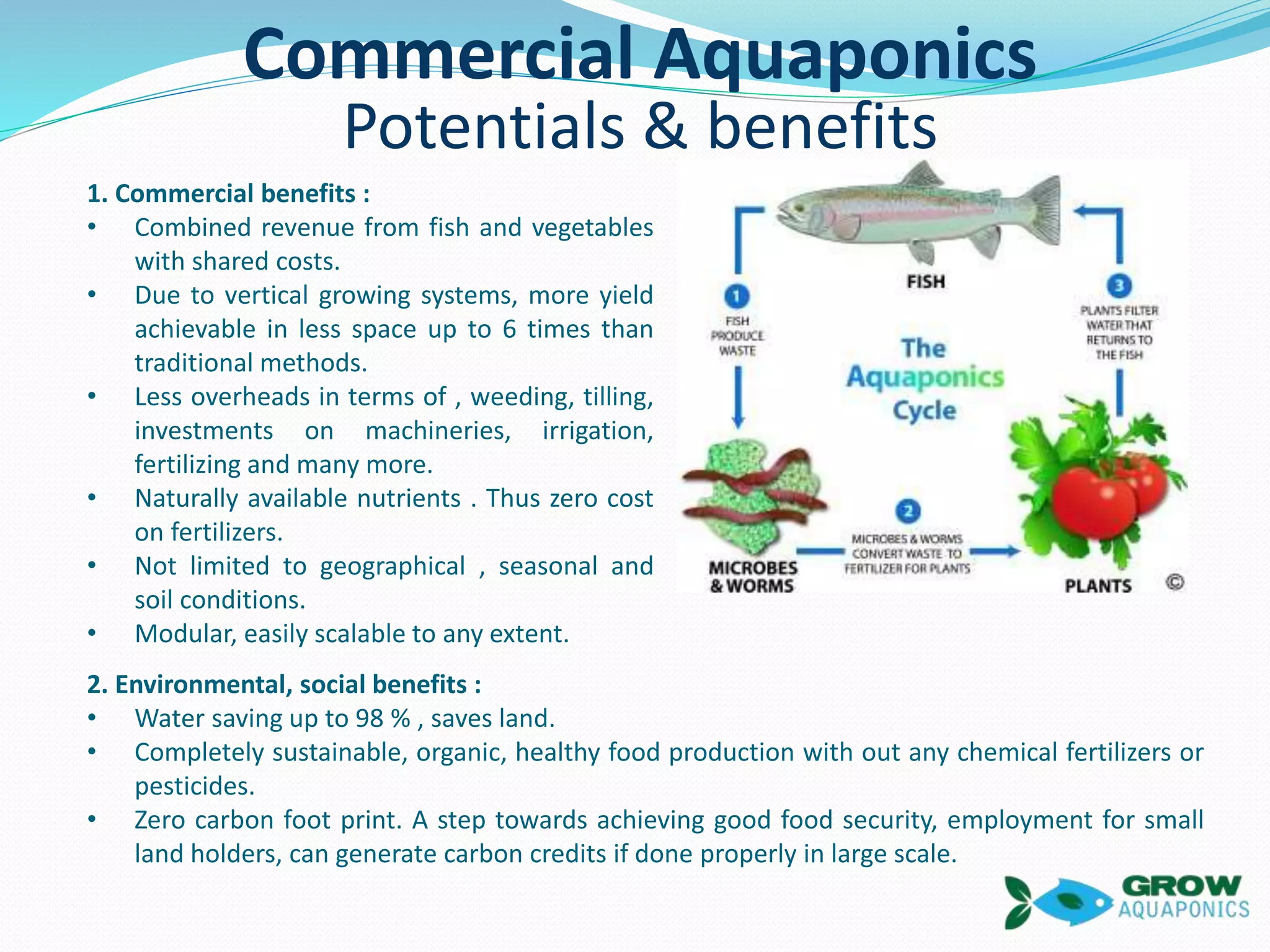 Cover slide of the Grow Aquaponics Pitch Deck Teardown pitch deck