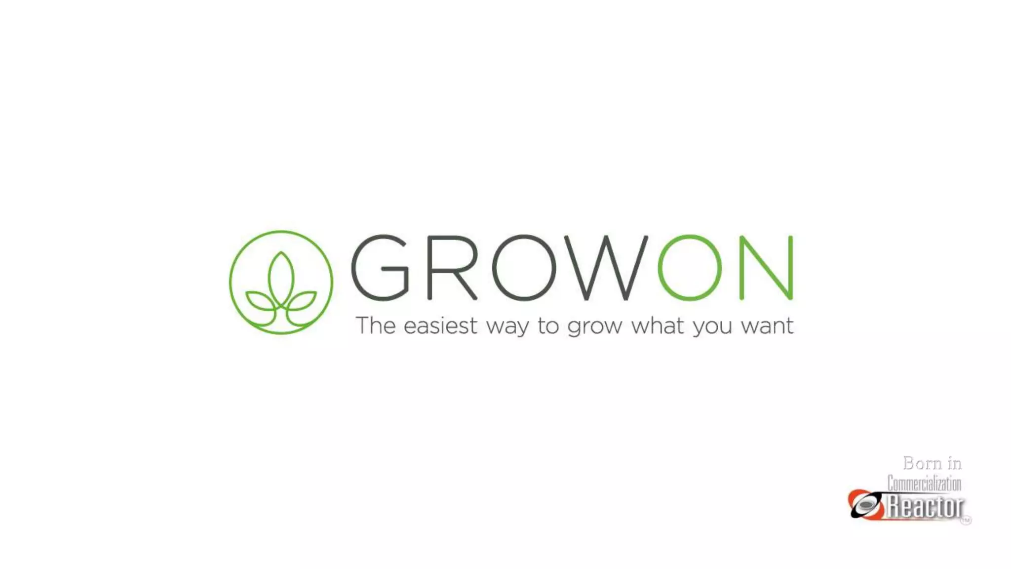 Cover slide of the GrowOn pitch deck — Pre-Seed 2014