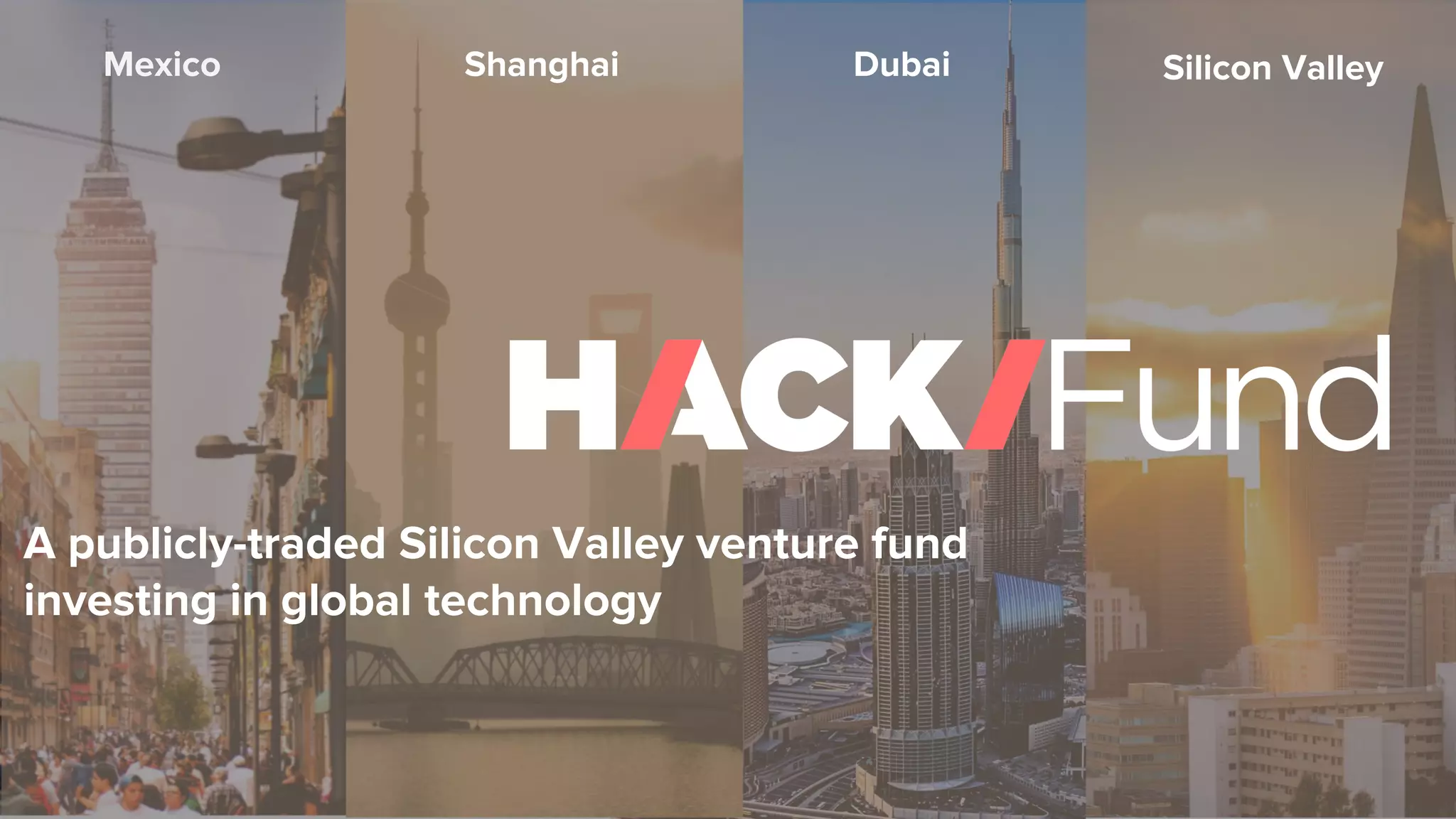 Cover slide of the Hack Fund V pitch deck — Fund V 2019
