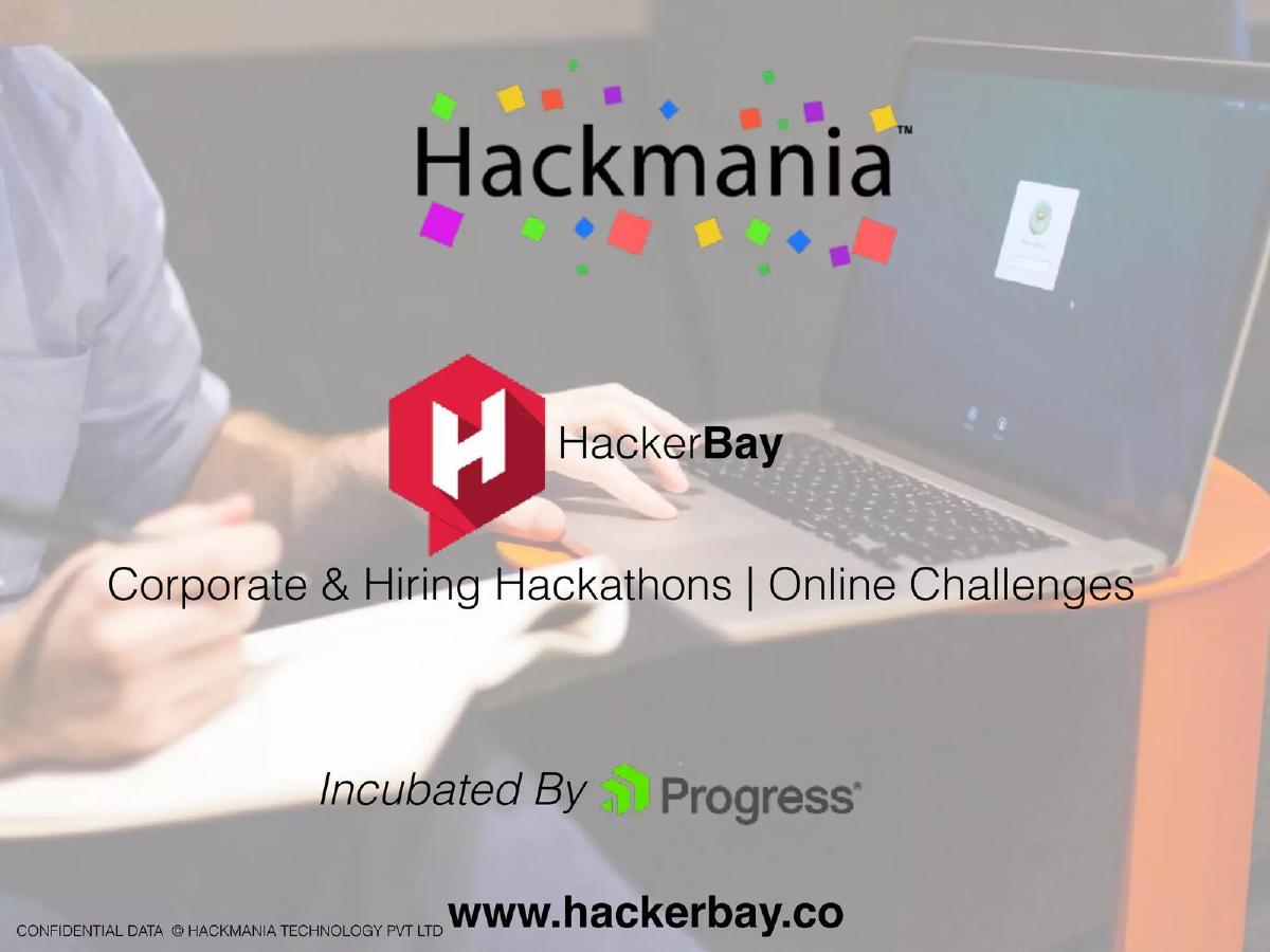 Cover slide of the Hackmania Pitch Deck Teardown pitch deck
