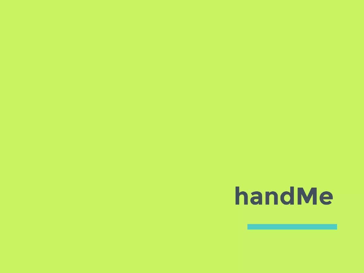 Cover slide of the Hand me pitch deck — Early Stage / Concept