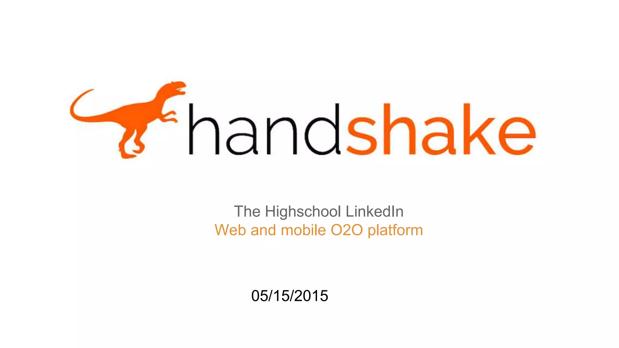 Cover slide of the Handshake Pitch Deck Teardown pitch deck