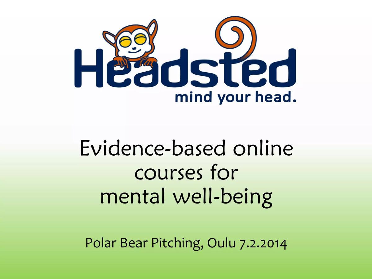 Cover slide of the Headsted pitch deck