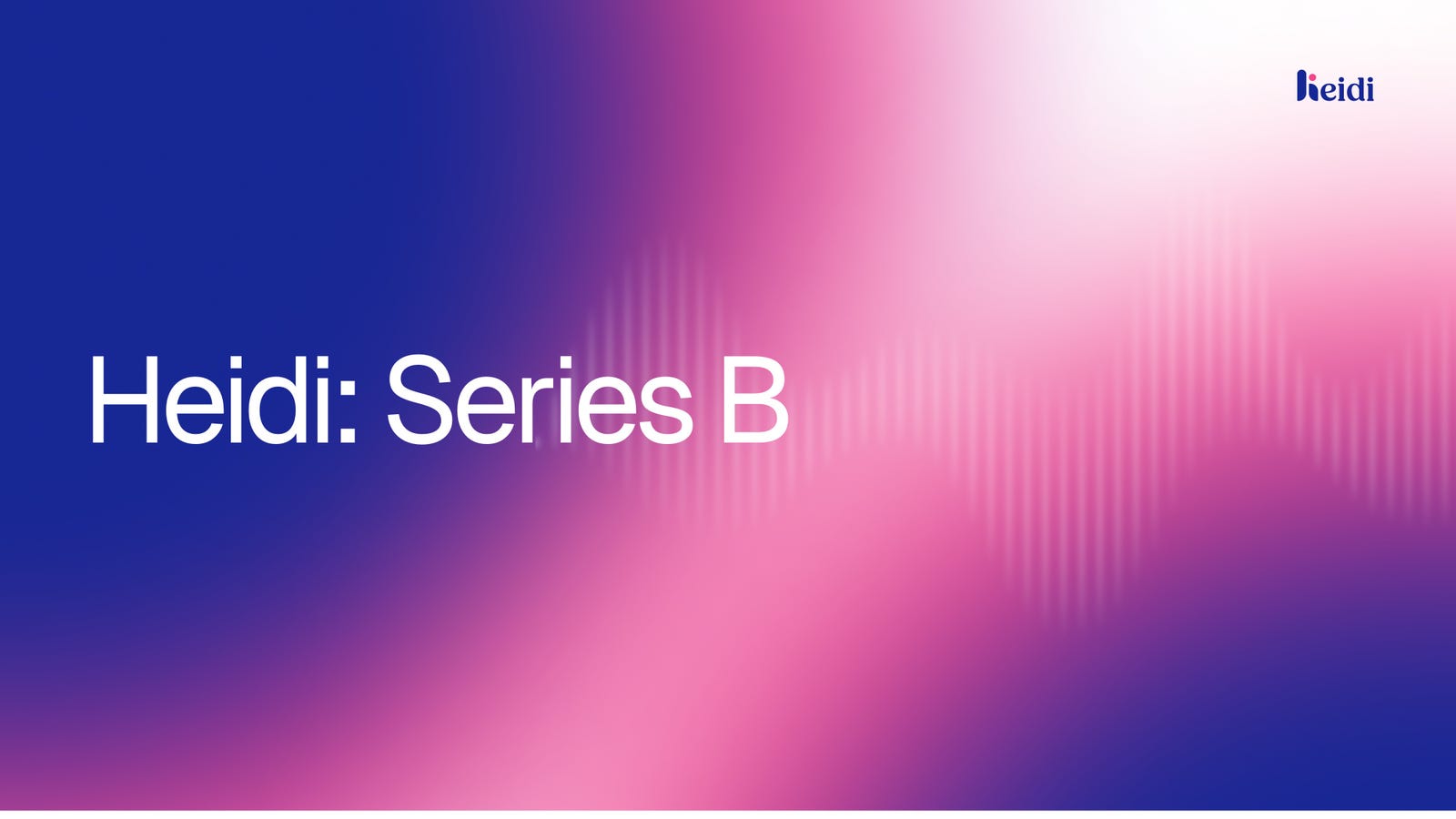 Cover slide of the Heidi Health pitch deck — Series B 2024