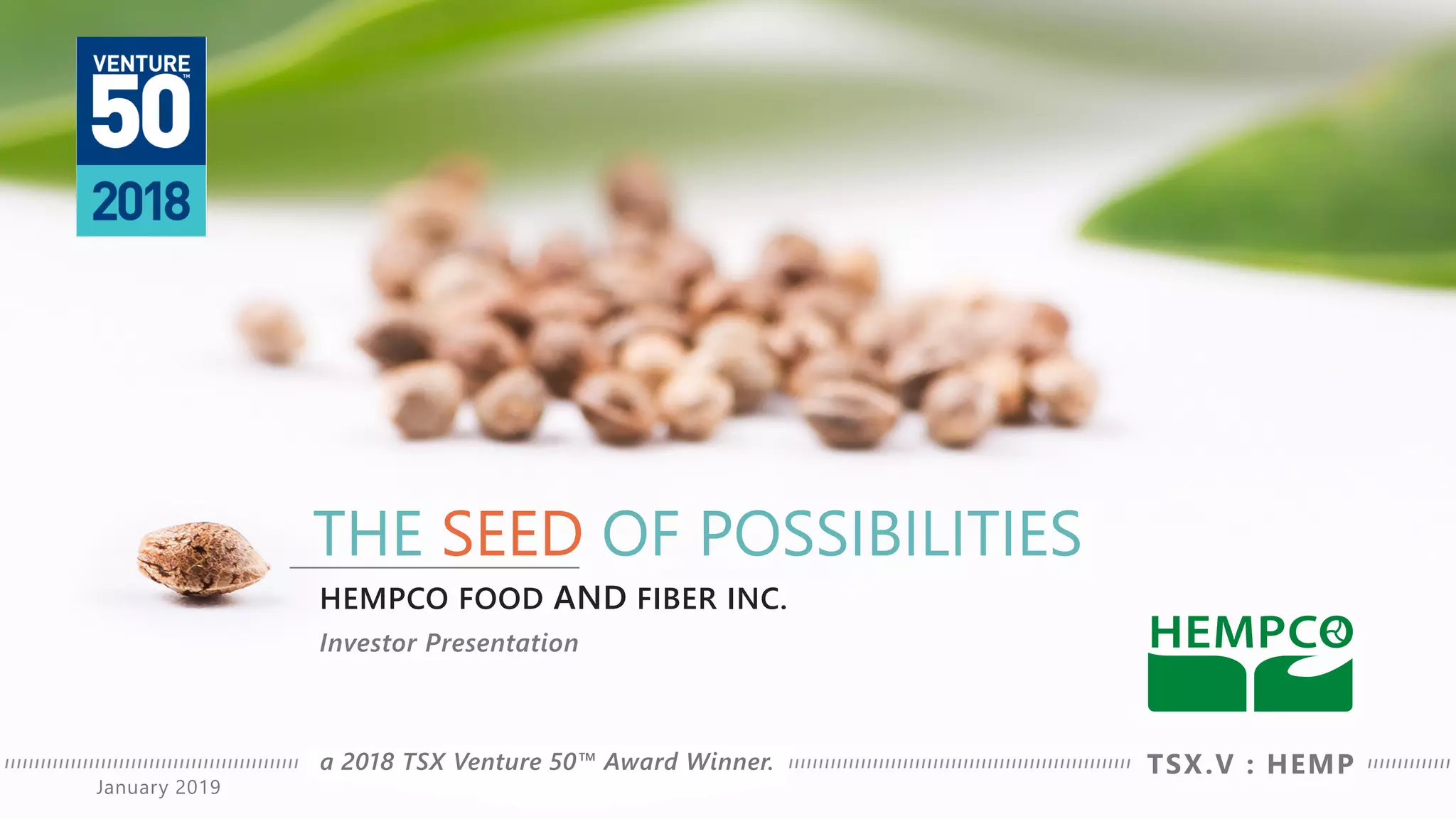 Cover slide of the Hempco Pitch Deck Teardown pitch deck