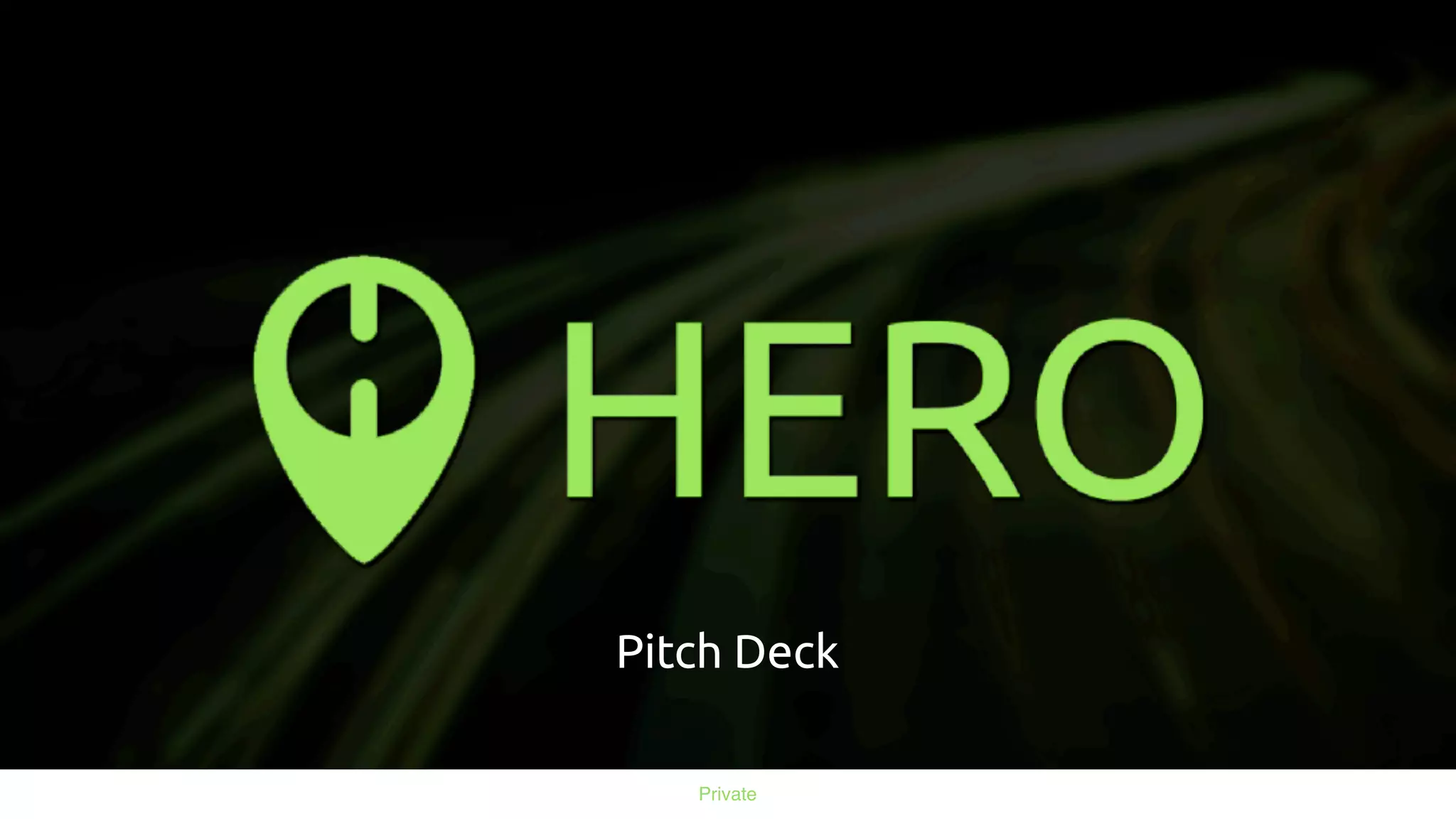 Cover slide of the HERO Pitch Deck Teardown pitch deck
