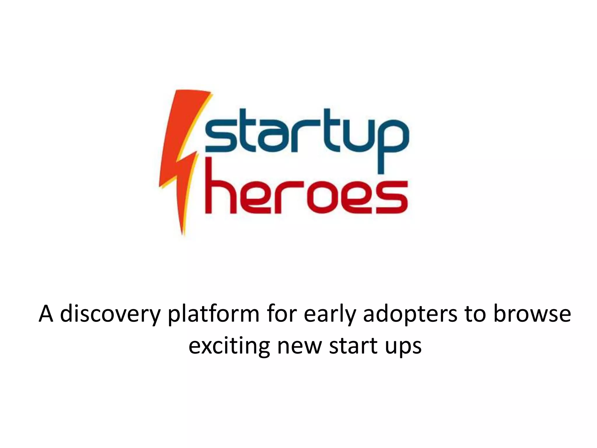 Cover slide of the Startup Heroes pitch deck — Pre-Seed / Concept