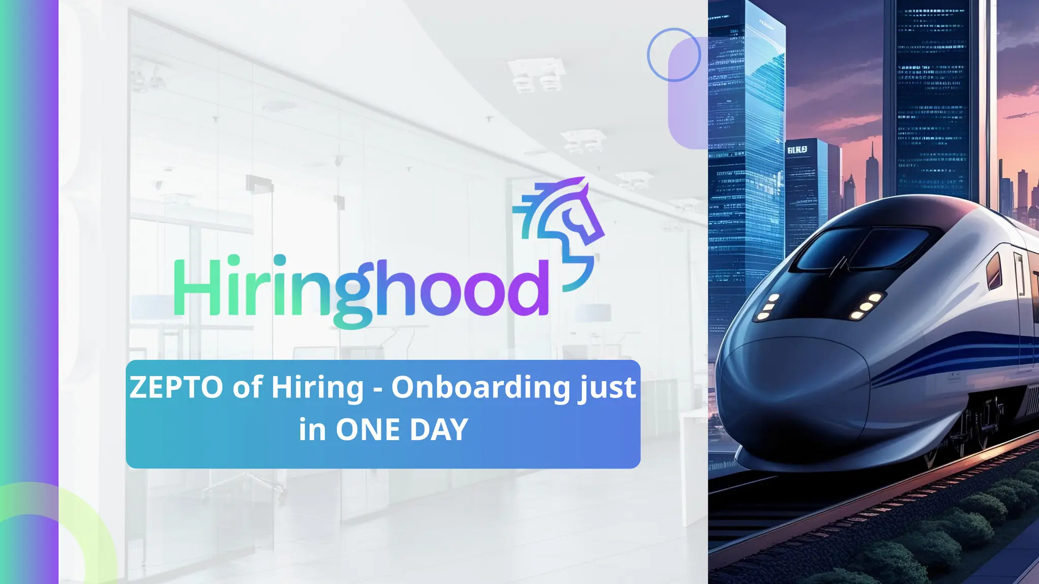 Cover slide of the Hiringhood pitch deck — 2023