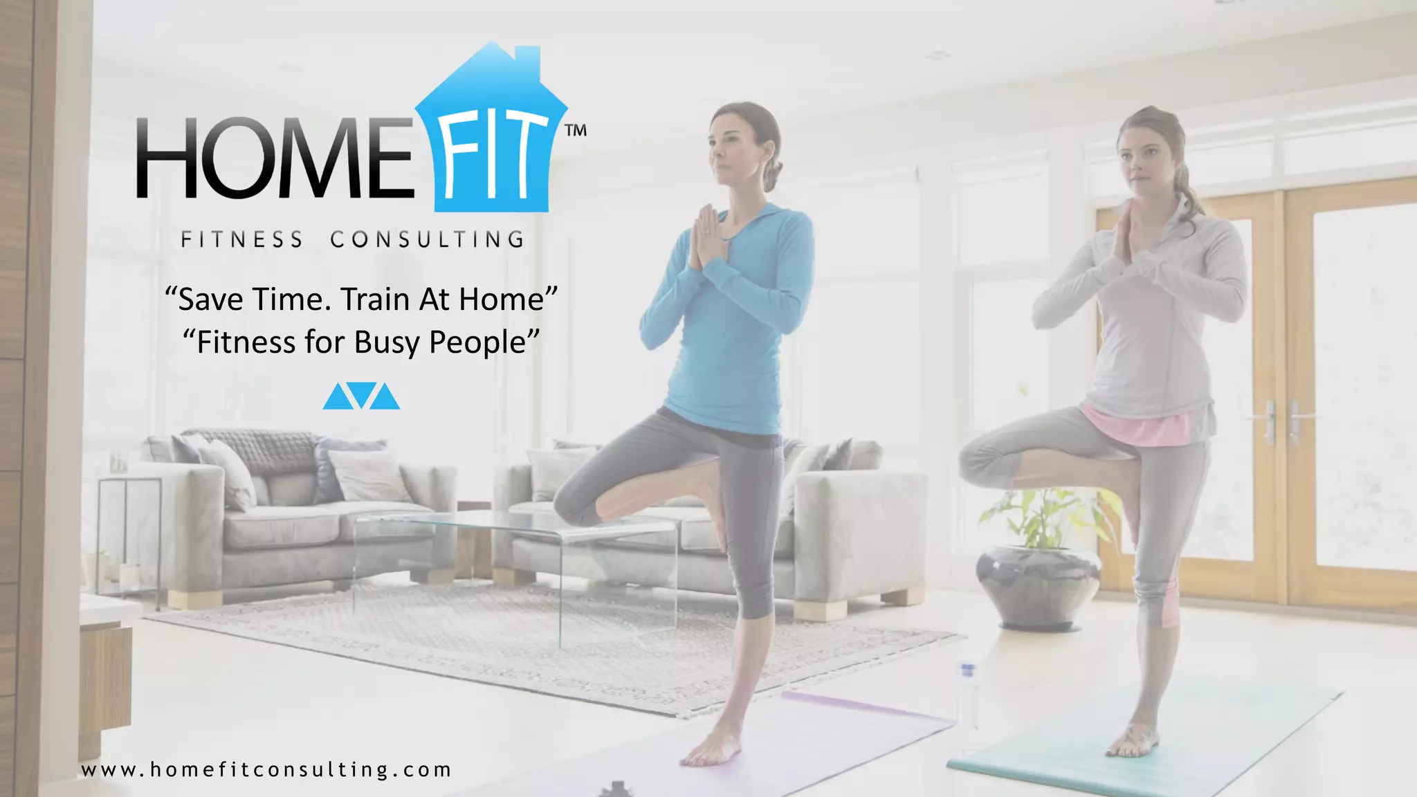 Cover slide of the HomeFit pitch deck — Seed 2019