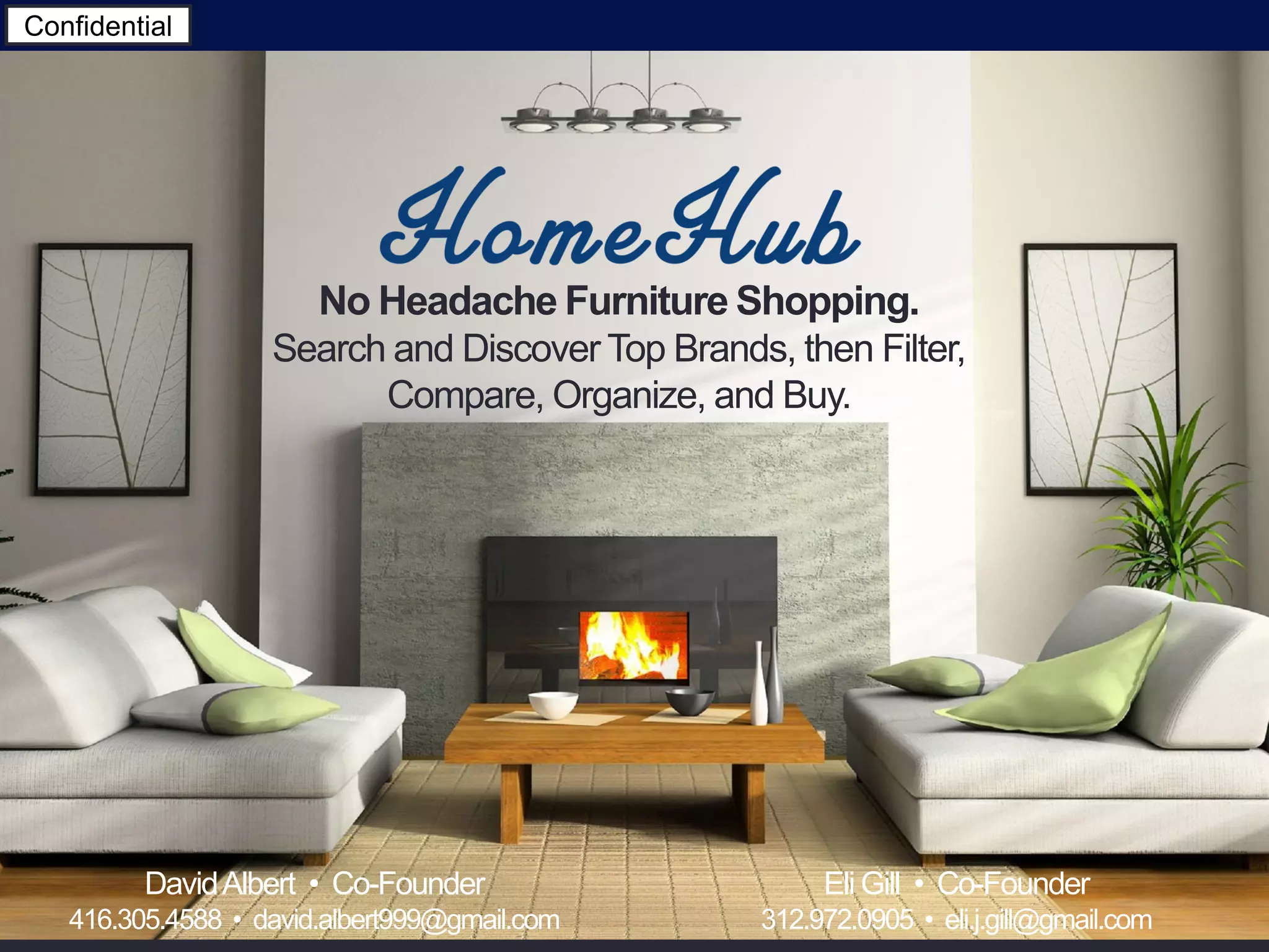 Cover slide of the HomeHub pitch deck — Pre-Seed 2014