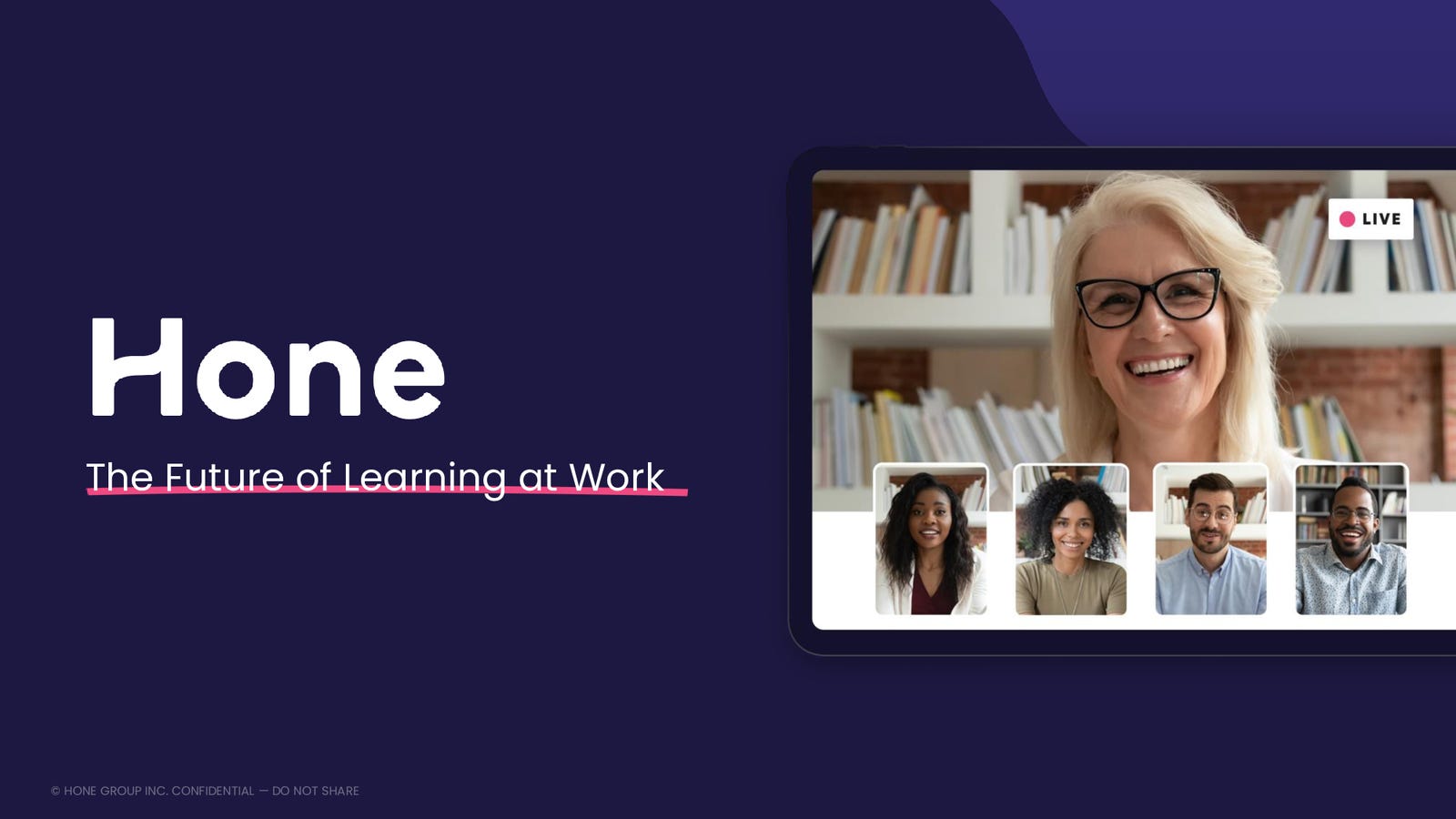 Cover slide of the Hone pitch deck — Series B 2023