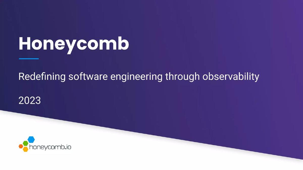 Cover slide of the Honeycomb pitch deck — Series D 2023