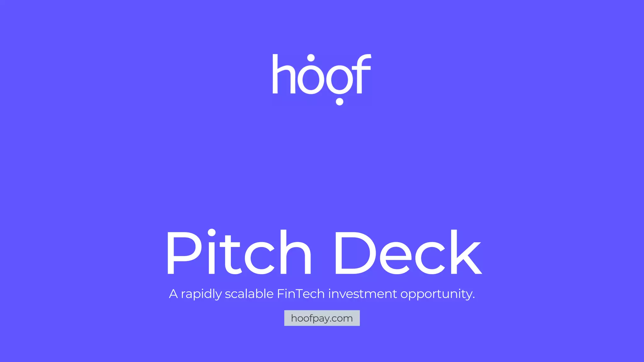 Cover slide of the Hoof Pitch Deck Teardown pitch deck