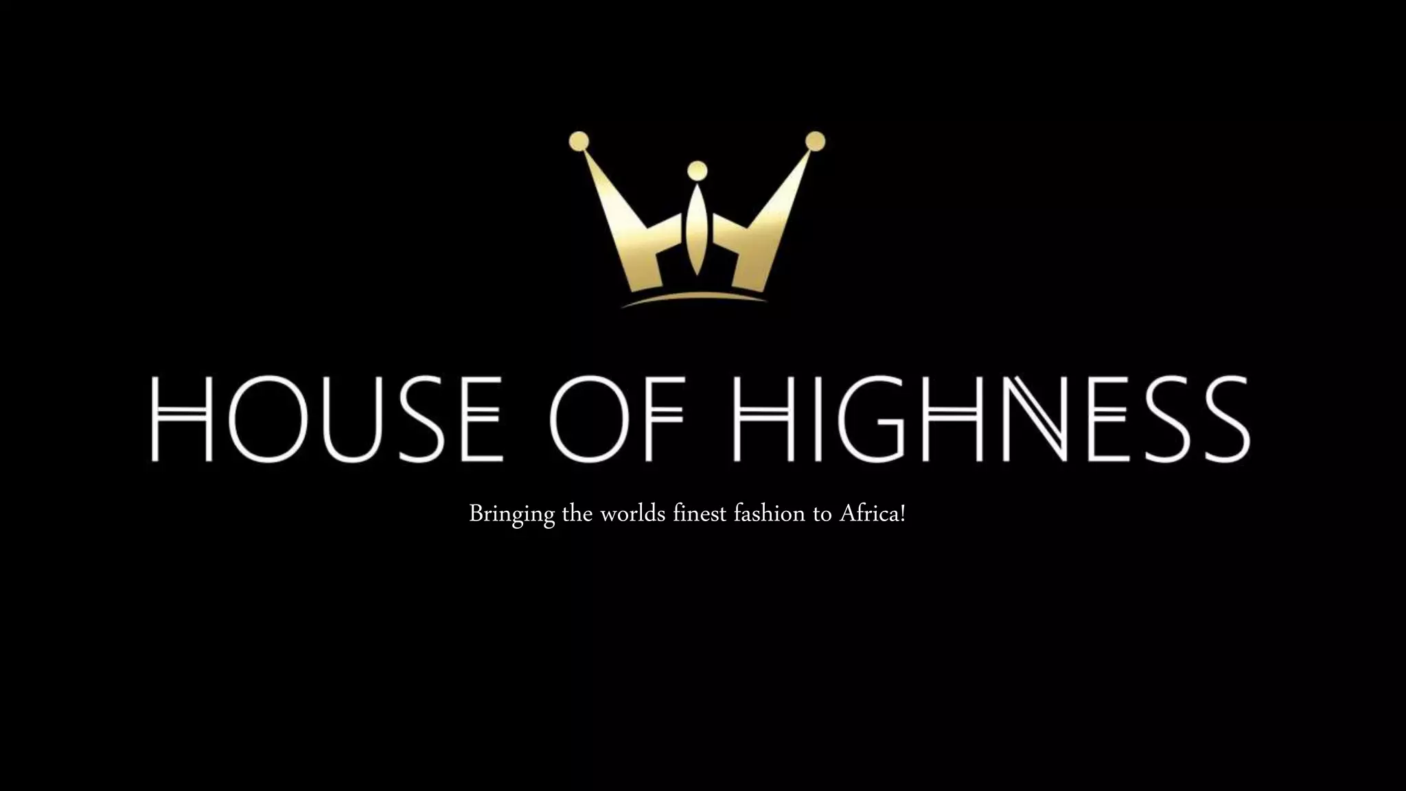 Cover slide of the House of Highness pitch deck — Seed
