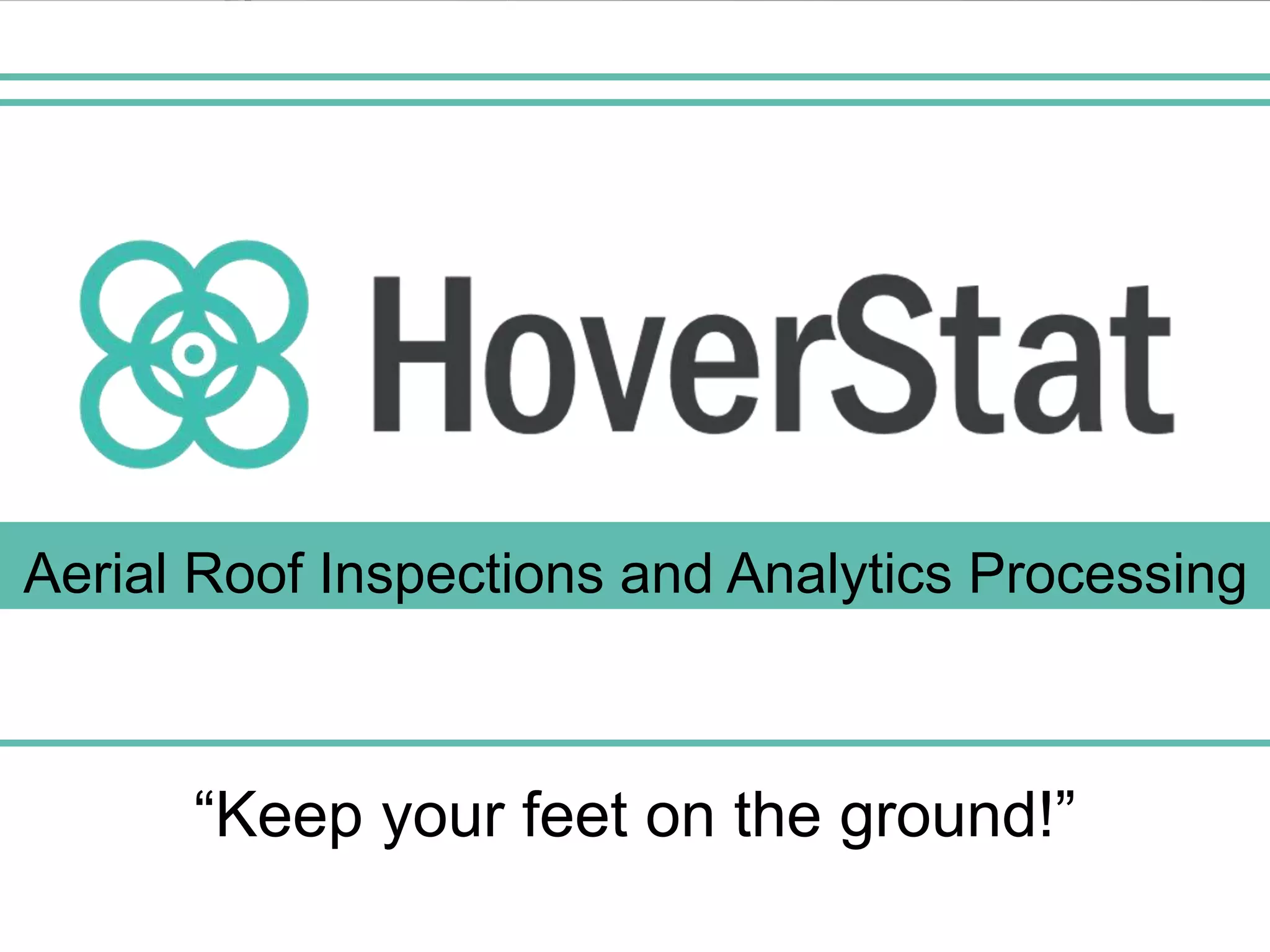 Cover slide of the HoverStat pitch deck — Seed (implied)
