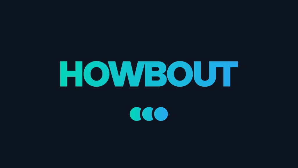 Cover slide of the Howbout pitch deck — Series A 2023