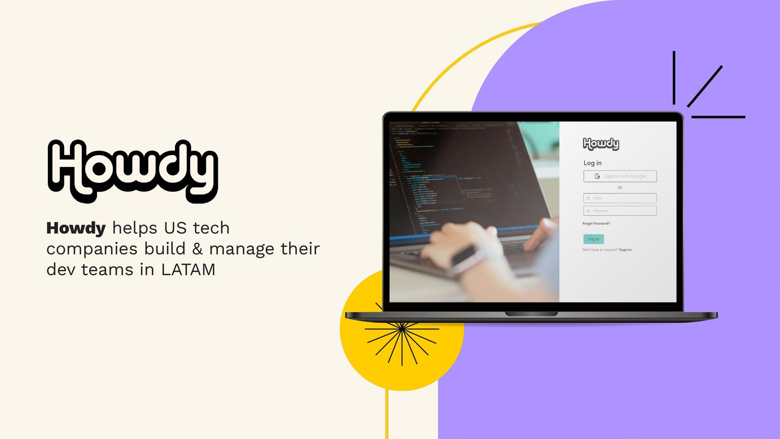 Cover slide of the Howdy pitch deck — Series A 2022