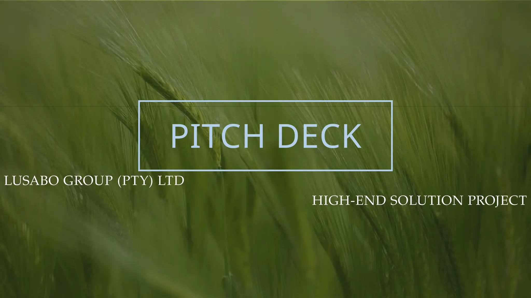 Cover slide of the Lusabo Group (PTY) LTD pitch deck