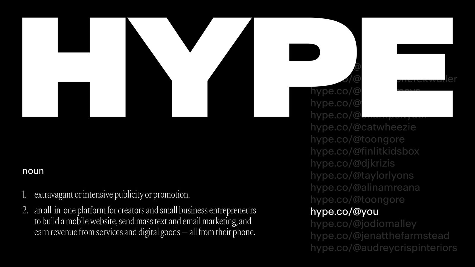 Cover slide of the Hype pitch deck — Series A 2024