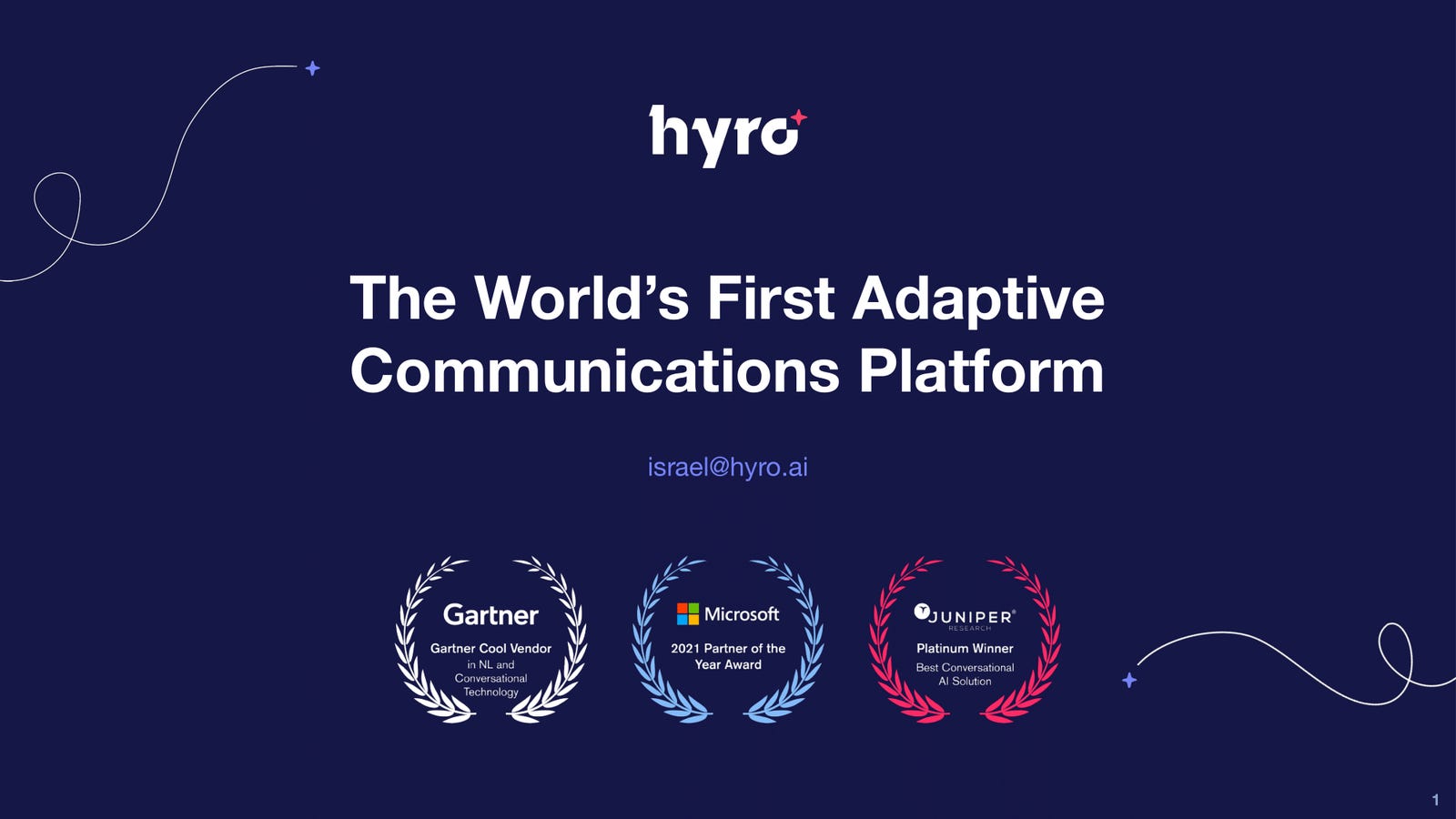 Cover slide of the Hyro pitch deck — Series B 2024