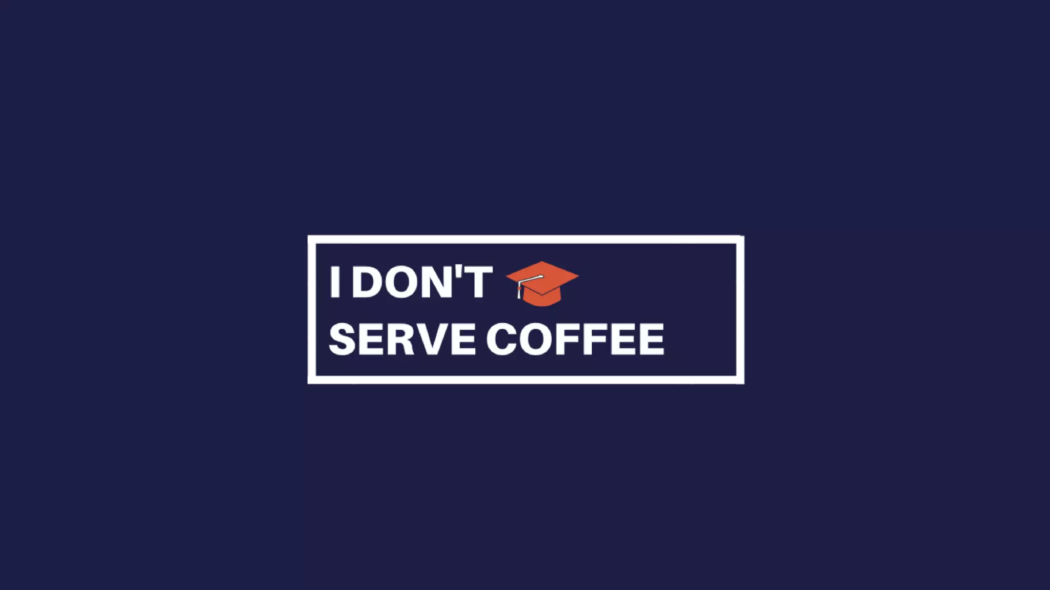 Cover slide of the I Don't Serve Coffee pitch deck — Concept / Pre-Seed 2012