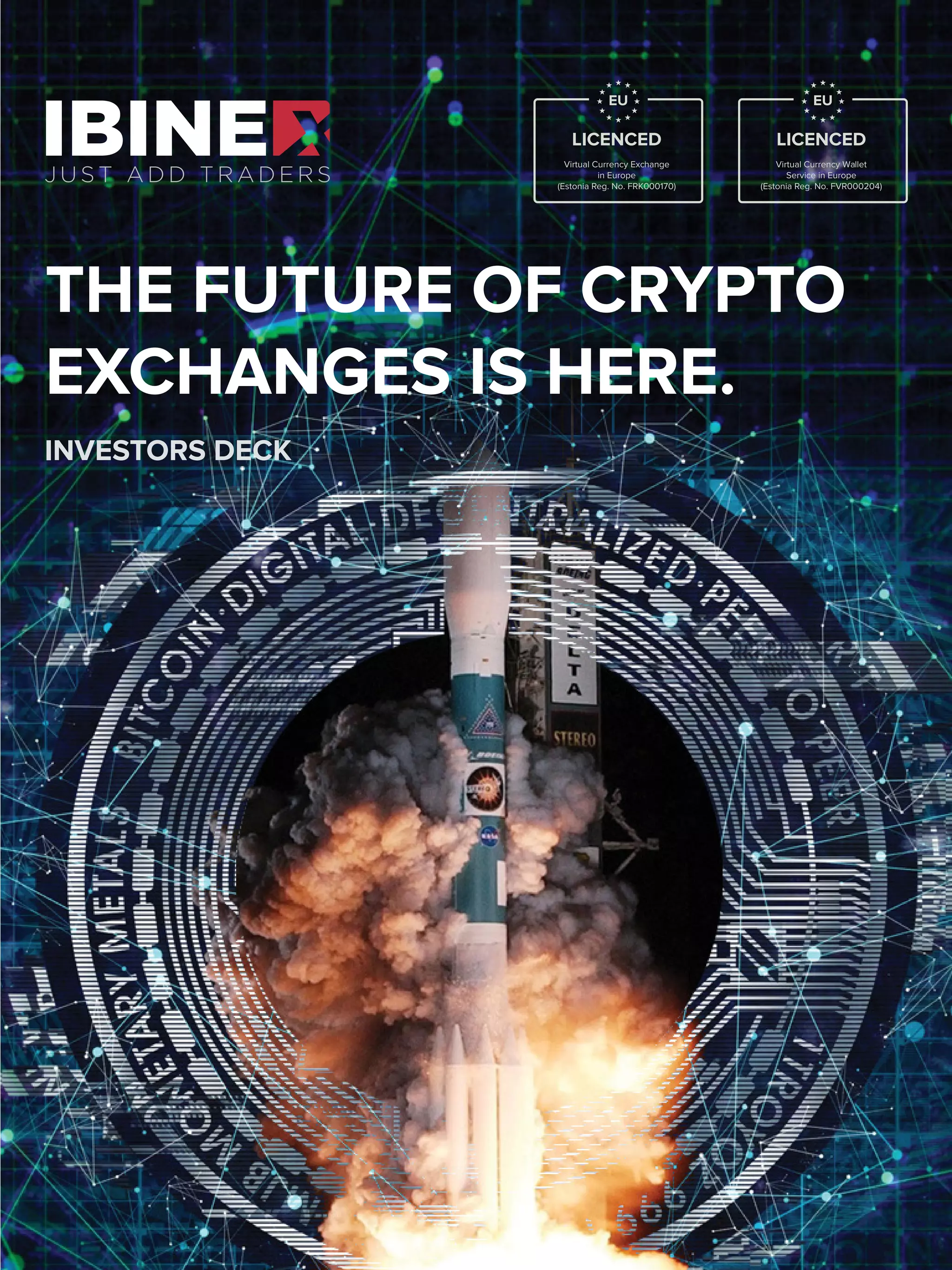 Cover slide of the Ibinex pitch deck — 2018