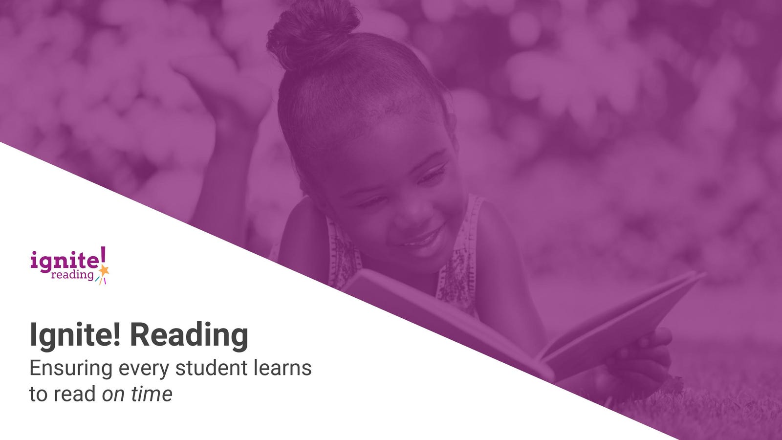 Cover slide of the Ignite! Reading pitch deck — Series A 2024