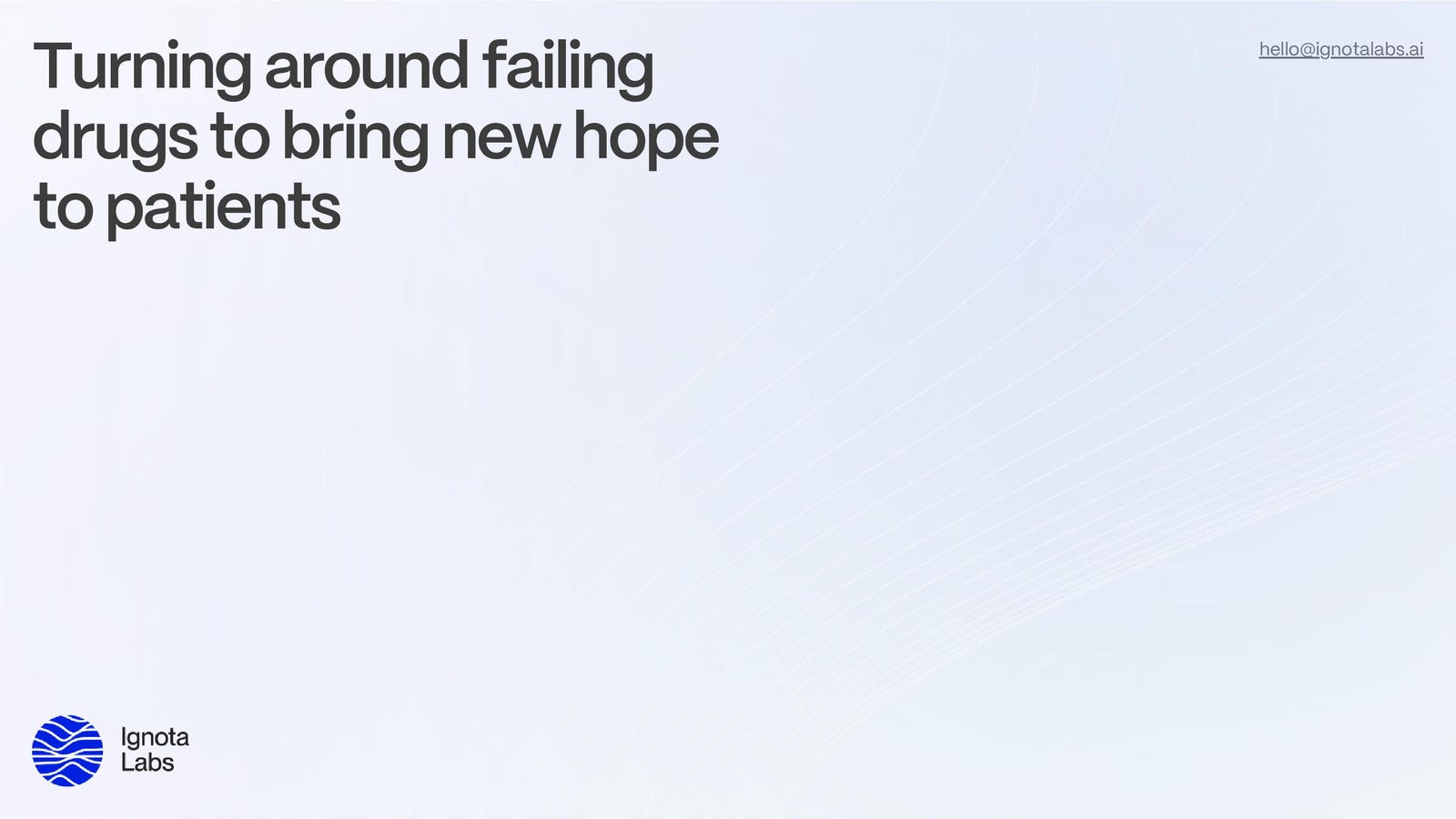 Cover slide of the Ignota Labs pitch deck — Seed 2024