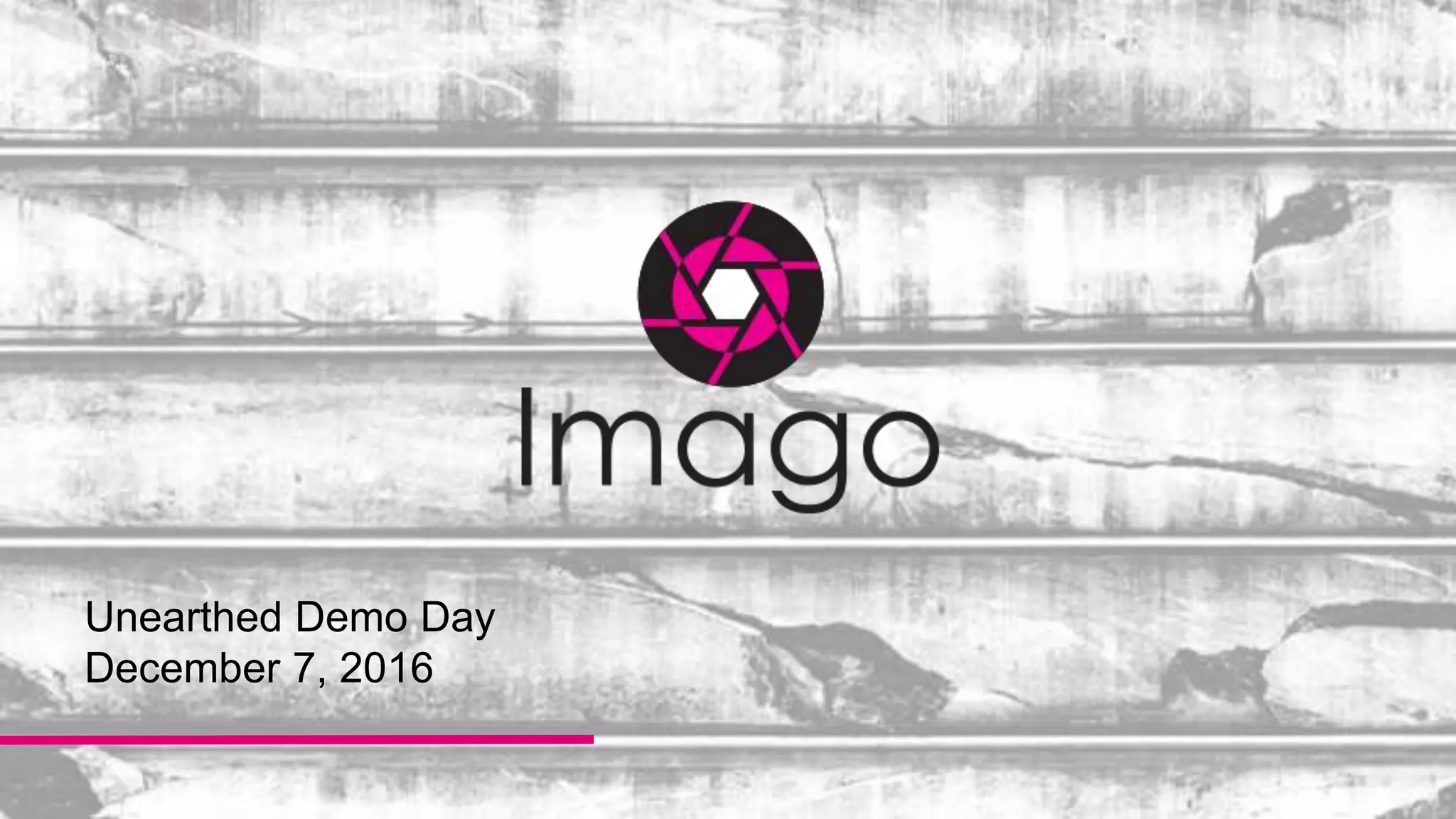 Cover slide of the Imago pitch deck — Early Stage (Demo Day) 2016