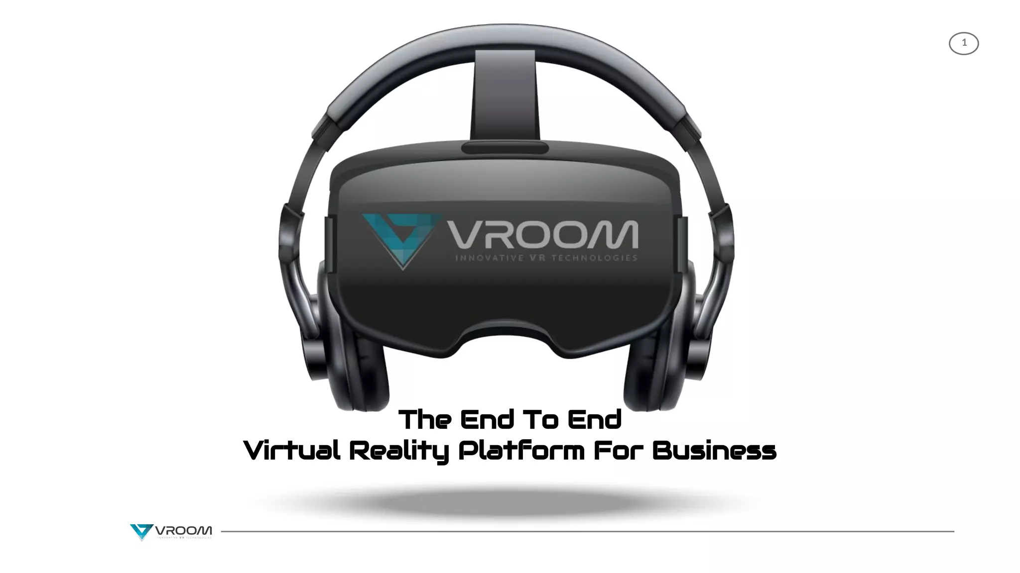 Cover slide of the VRoom (Immersive Media Distribution) pitch deck — 2016