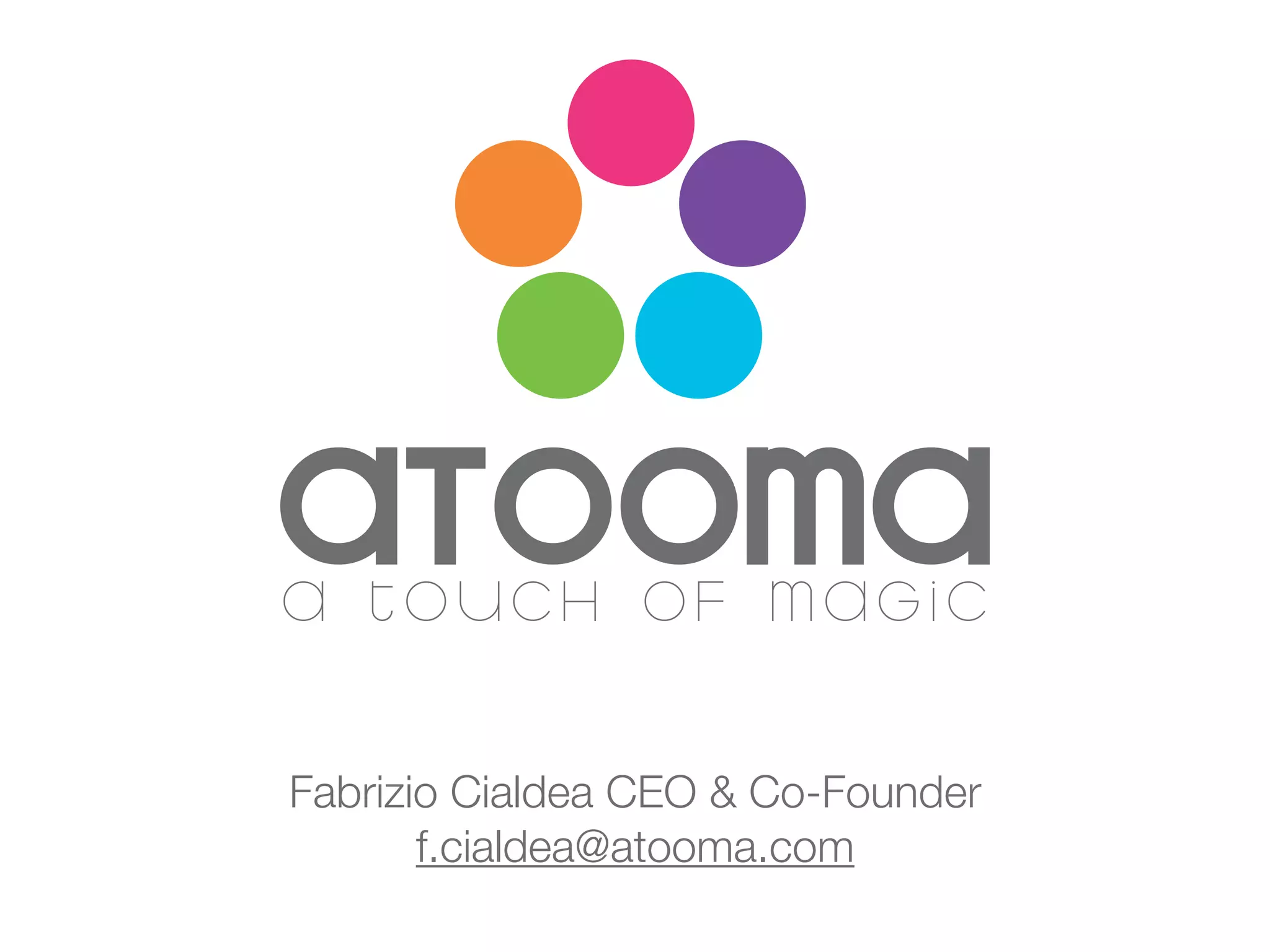 Cover slide of the Atooma Pitch Deck Teardown pitch deck