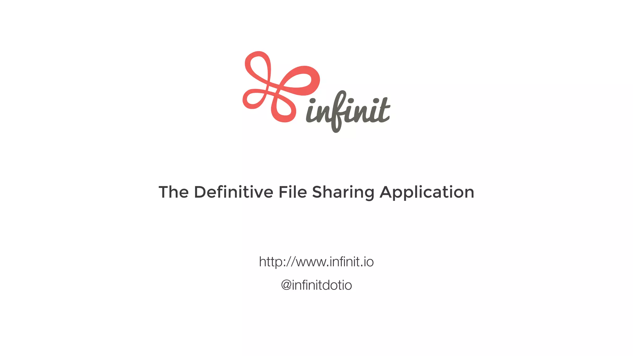 Cover slide of the Infinit pitch deck — 2014