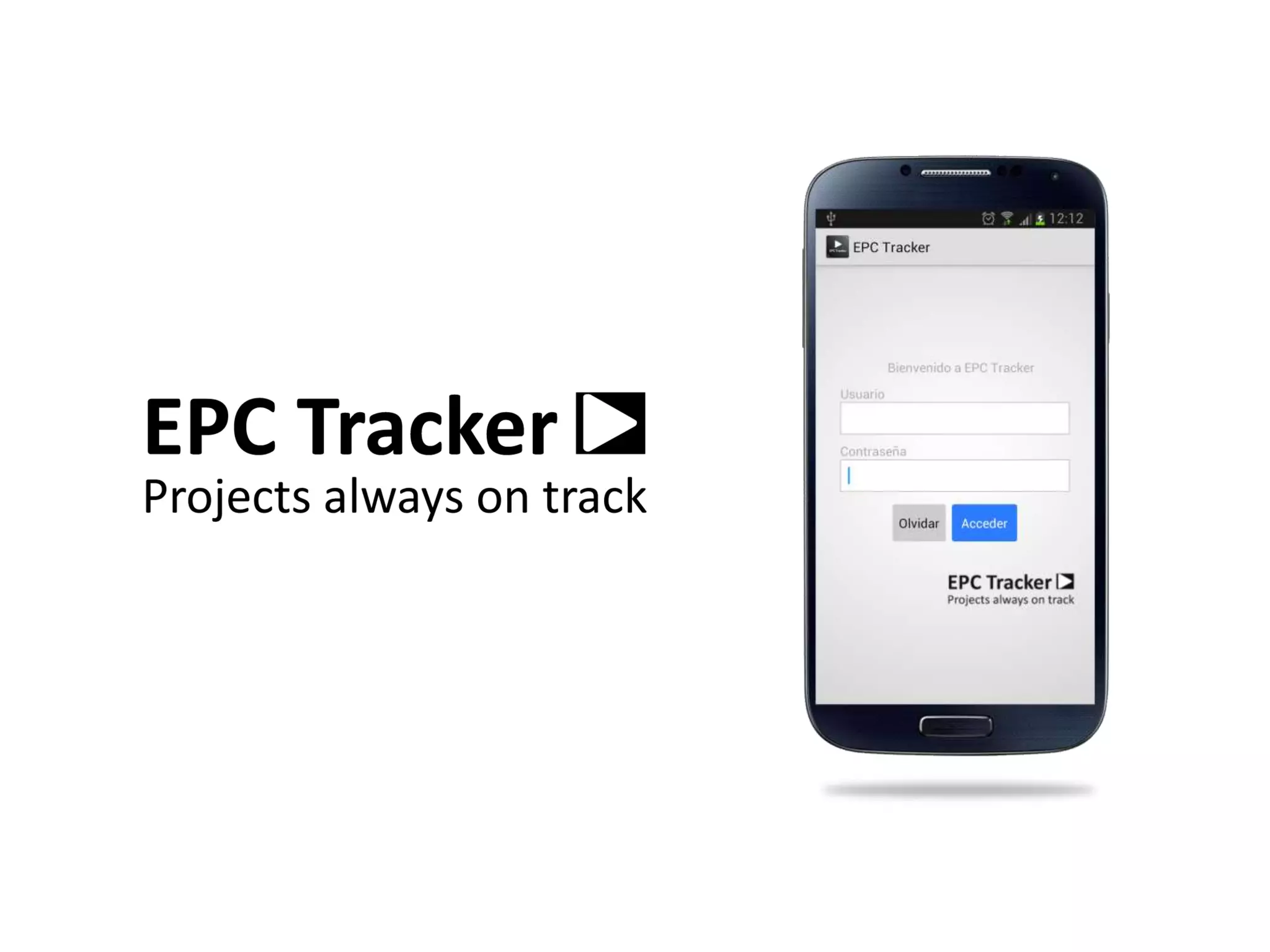 Cover slide of the EPC Tracker pitch deck — 2013
