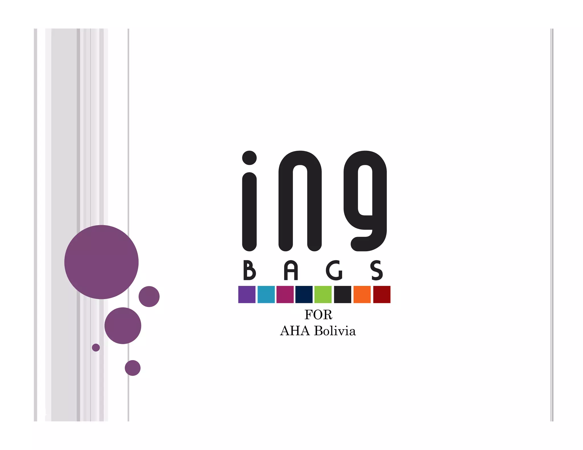 Cover slide of the Ing bags pitch deck