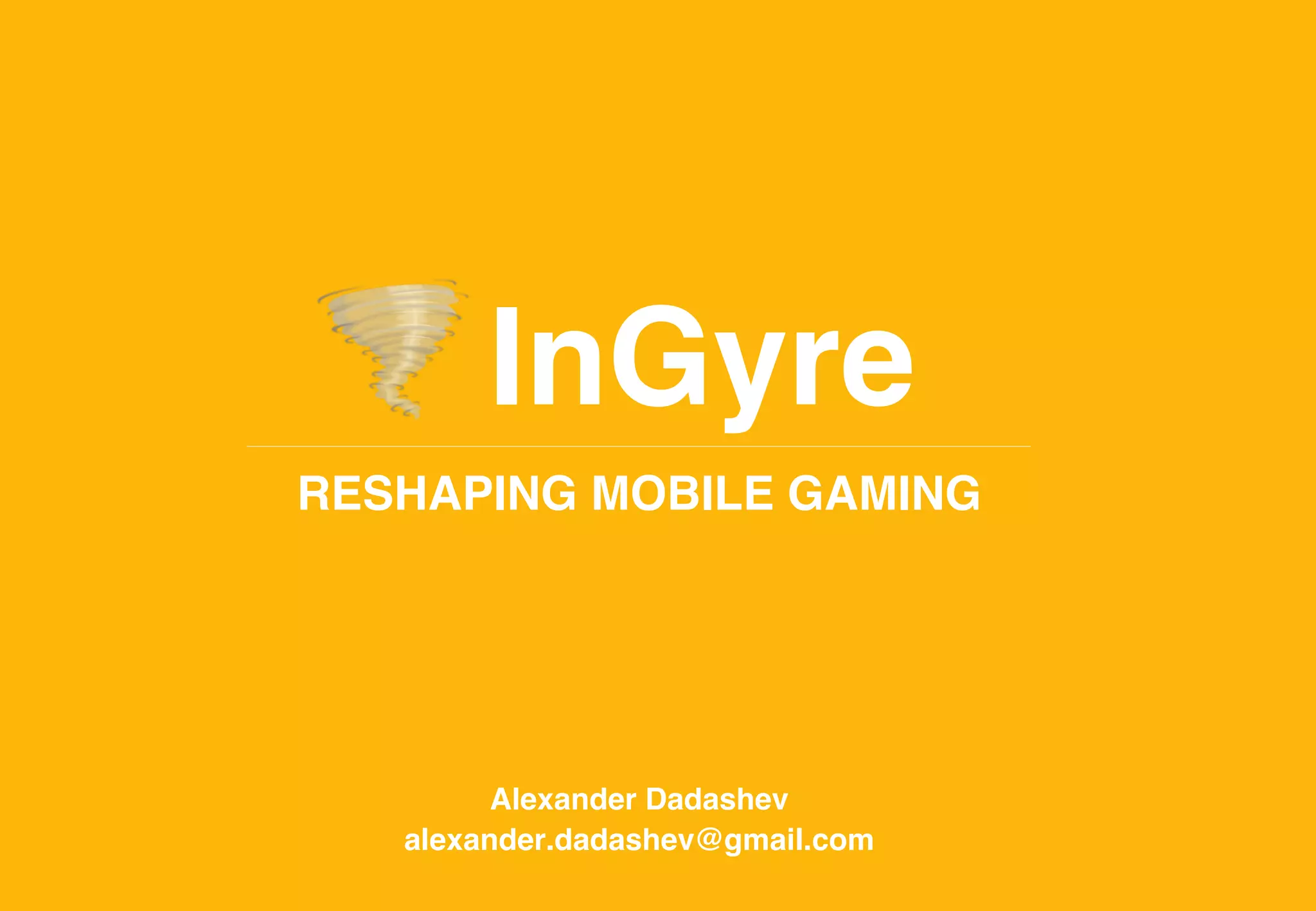 Cover slide of the InGyre pitch deck — Seed 2014