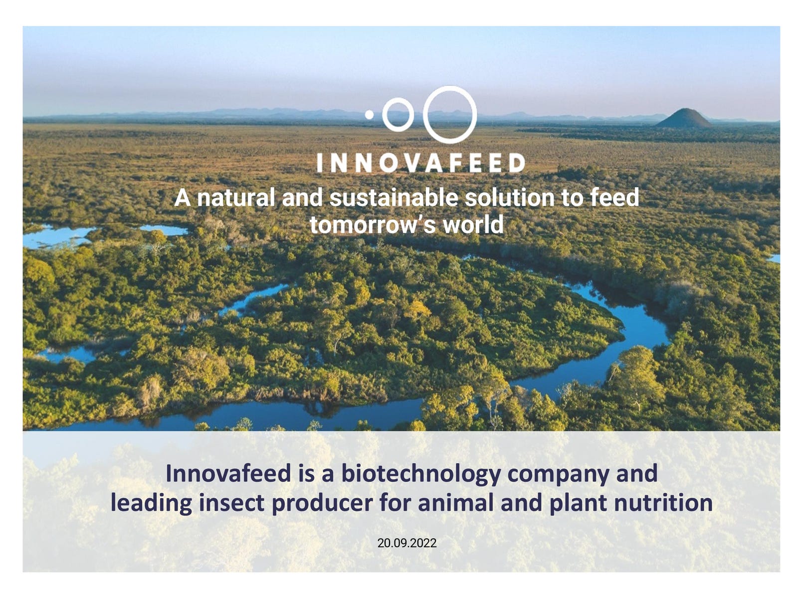 Cover slide of the Innovafeed pitch deck — Series D 2022