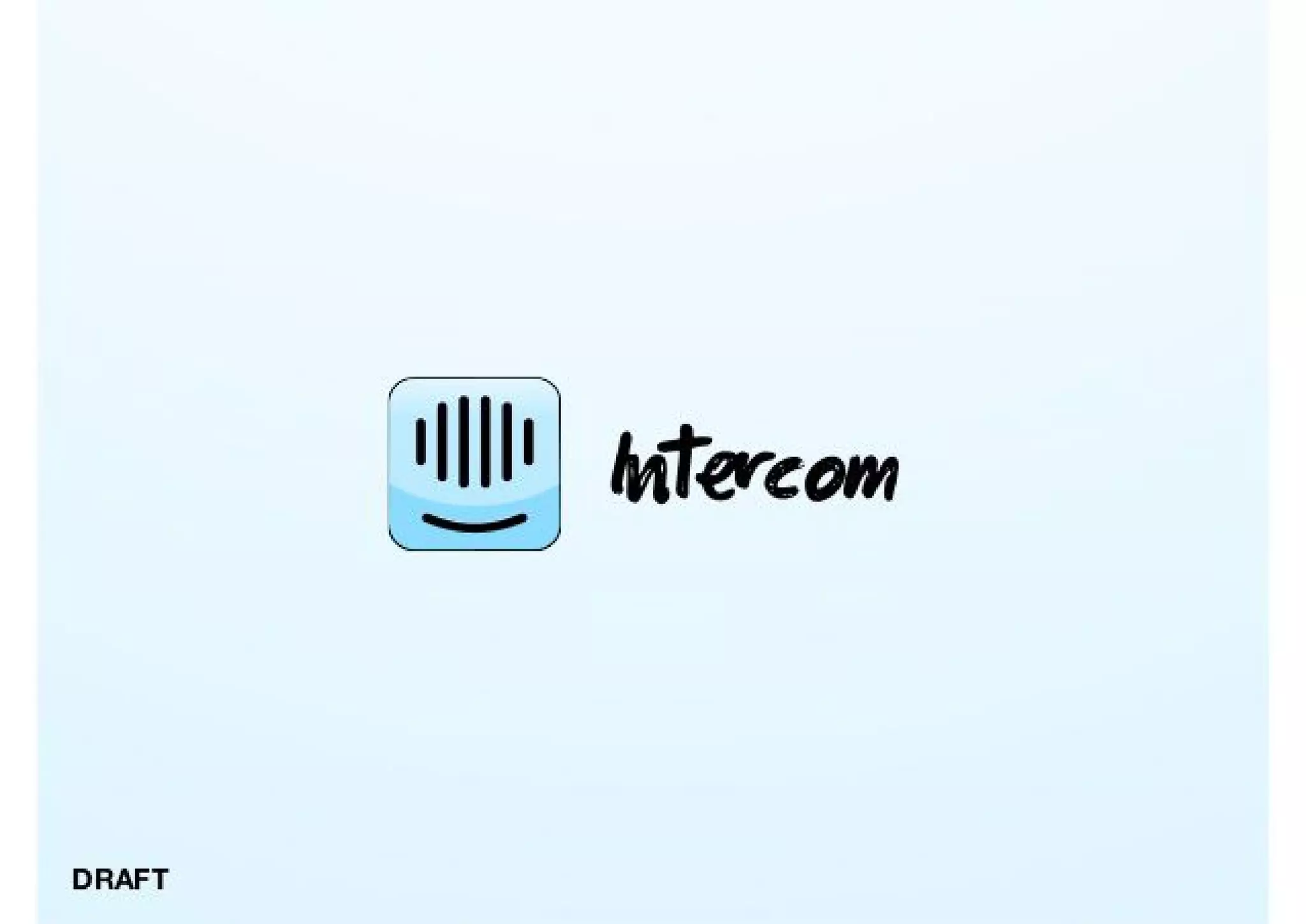 Cover slide of the Intercom pitch deck — Seed 2011