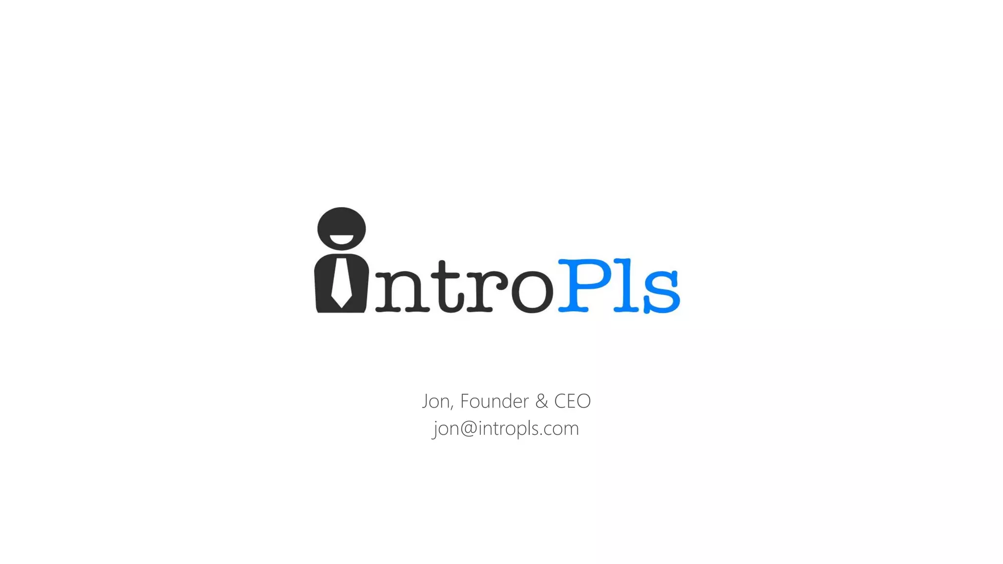Cover slide of the IntroPls pitch deck — Seed 2019