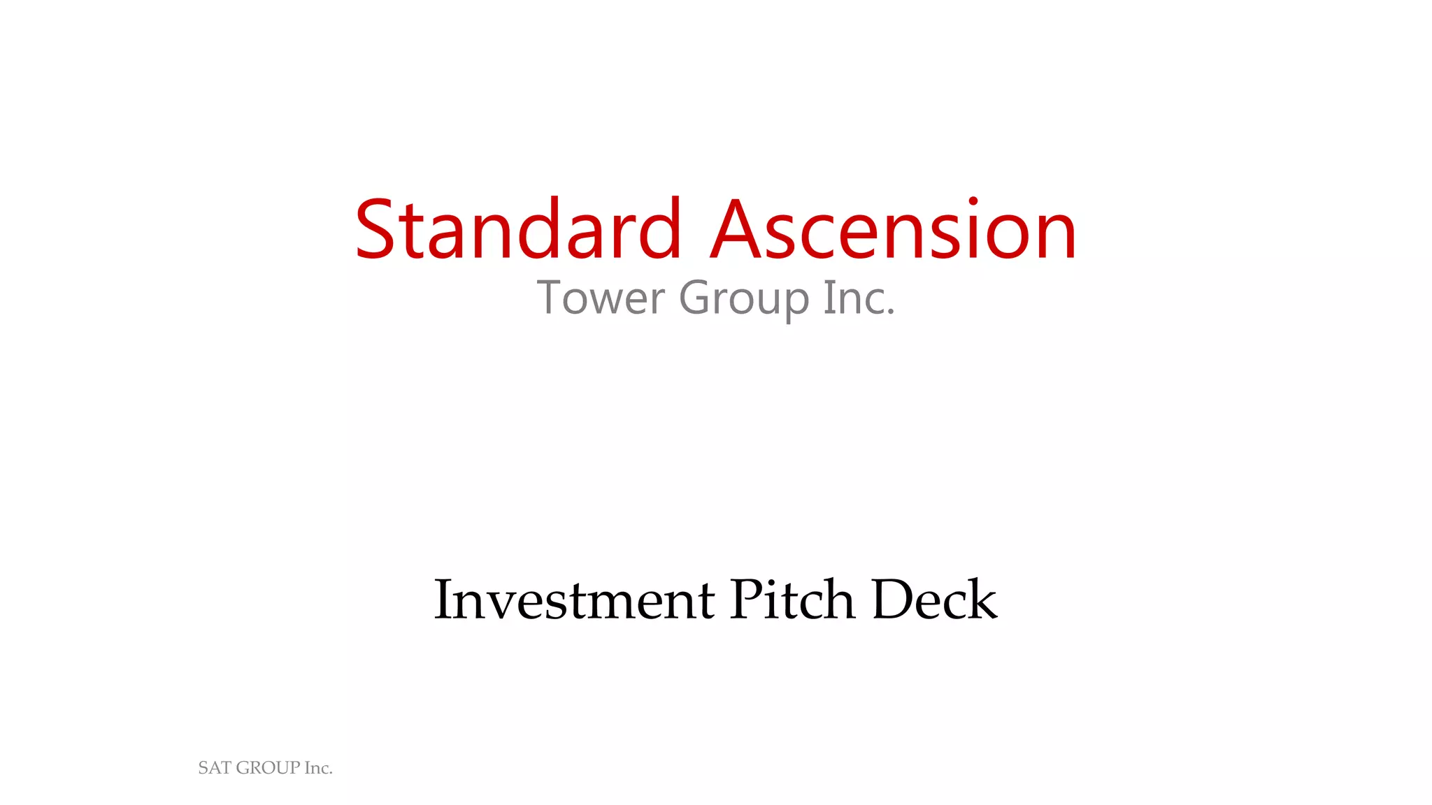 Cover slide of the Standard Ascension Pitch Deck Teardown pitch deck