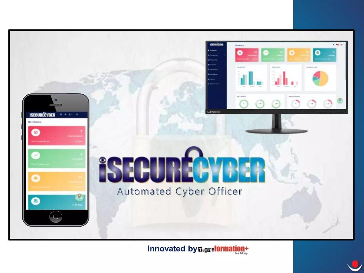 Cover slide of the iSecureCyber Pitch Deck Teardown pitch deck