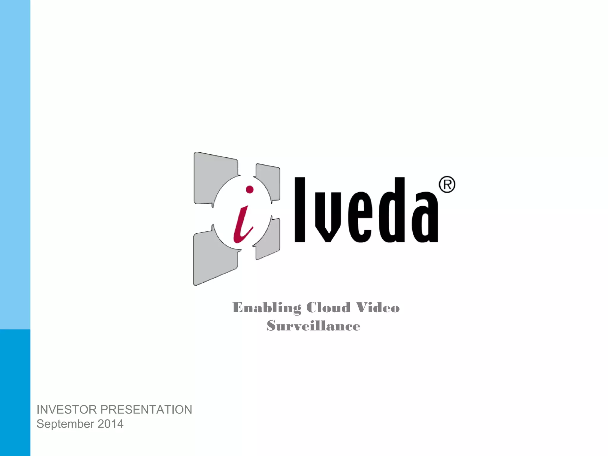 Cover slide of the Iveda pitch deck — Public (OTC) 2014