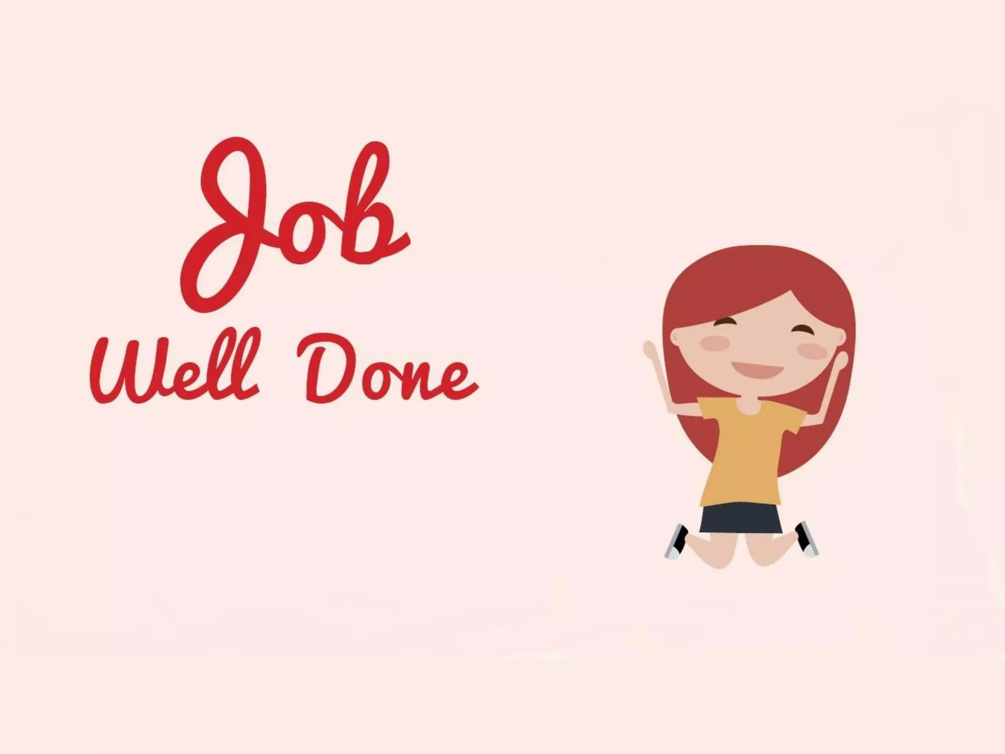 Cover slide of the Job Well Done pitch deck — 2016