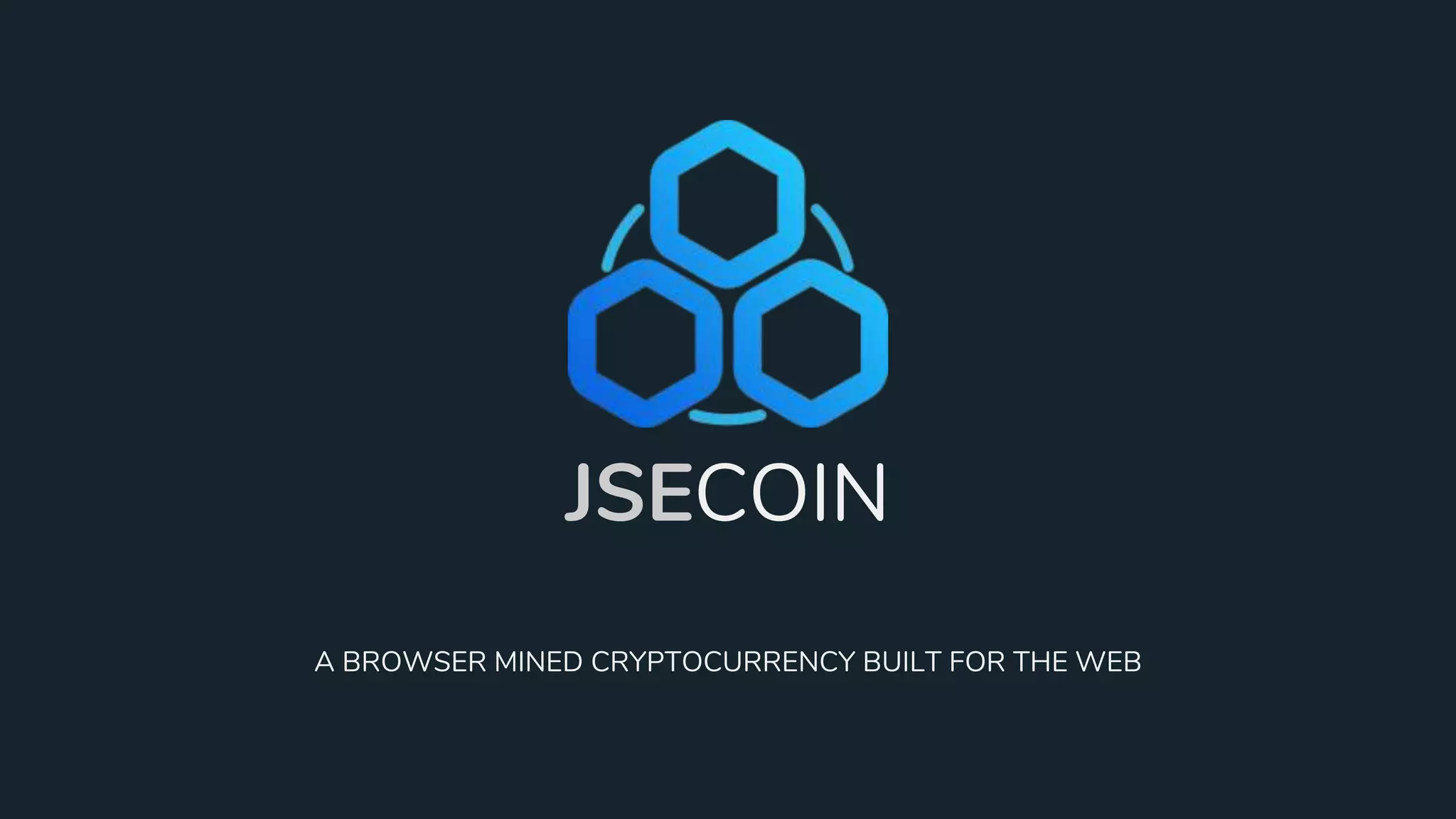 Cover slide of the JSEcoin Pitch Deck Teardown pitch deck