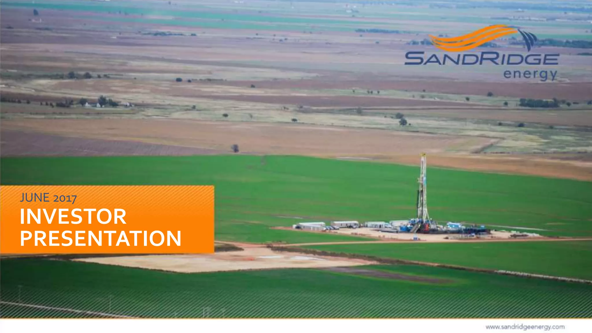 Cover slide of the SandRidge Energy pitch deck — 2017