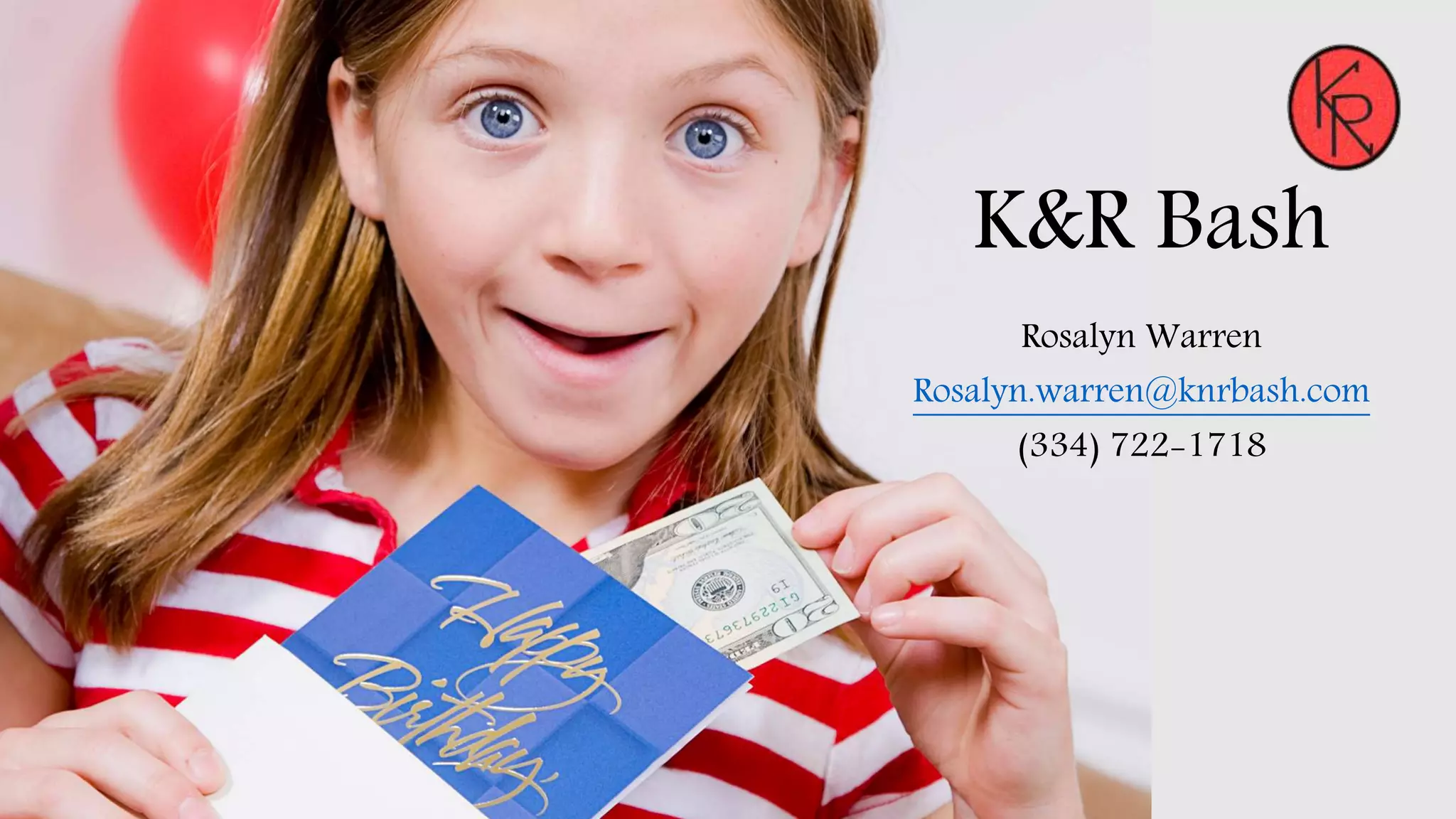 Cover slide of the K&R Bash pitch deck — 2015