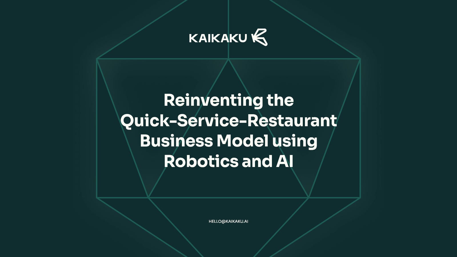 Cover slide of the Kaikaku pitch deck — Seed 2024