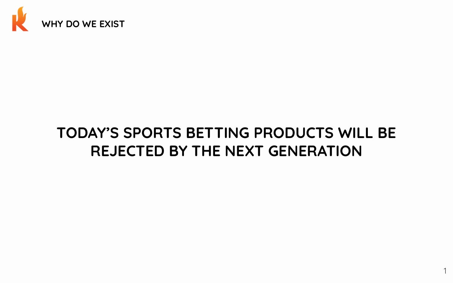 Cover slide of the Kero Sports pitch deck — Seed 2024