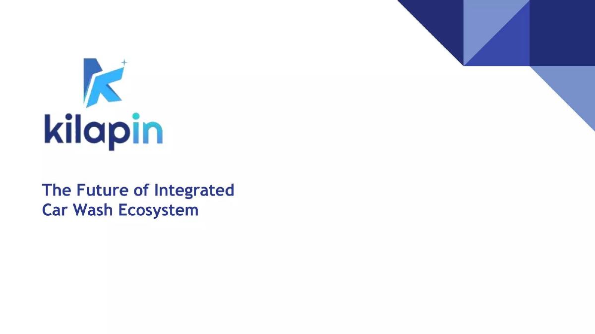Cover slide of the Kilapin pitch deck — Early Stage / Concept 2019